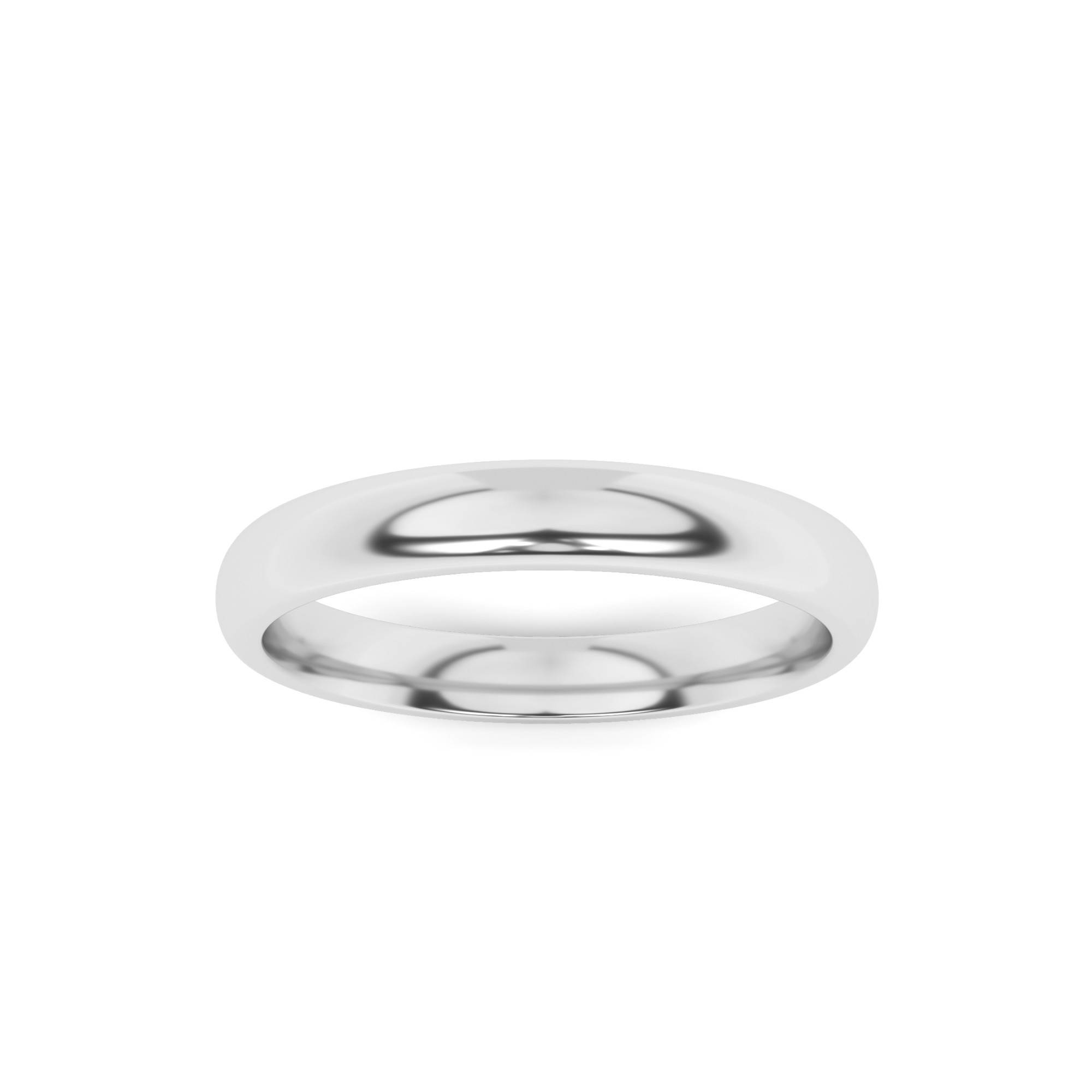 Classic Comfort Fit Womens Plain Band in 9k White Gold