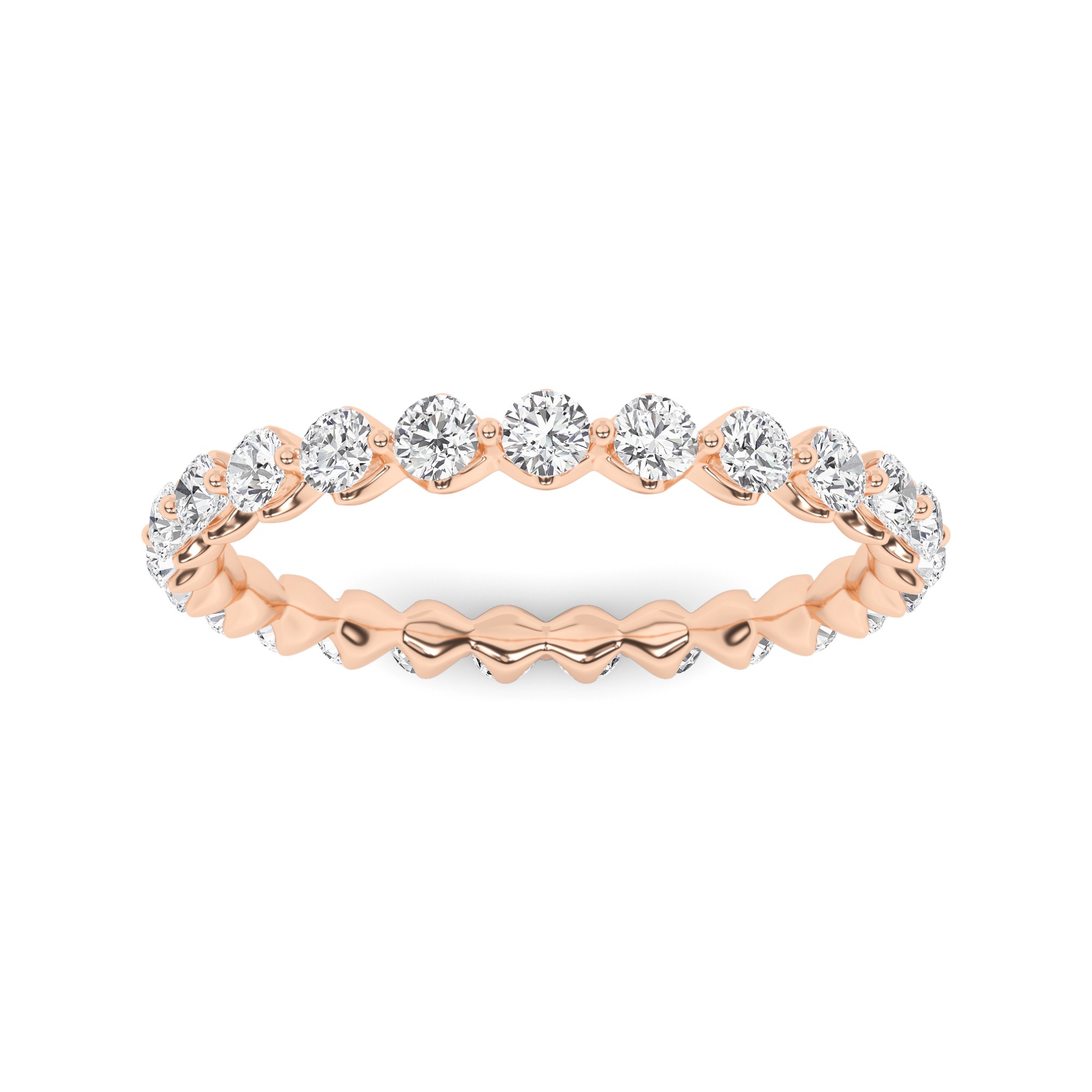 Starlight Prong Set Round Cut Full Eternity Wedding Band