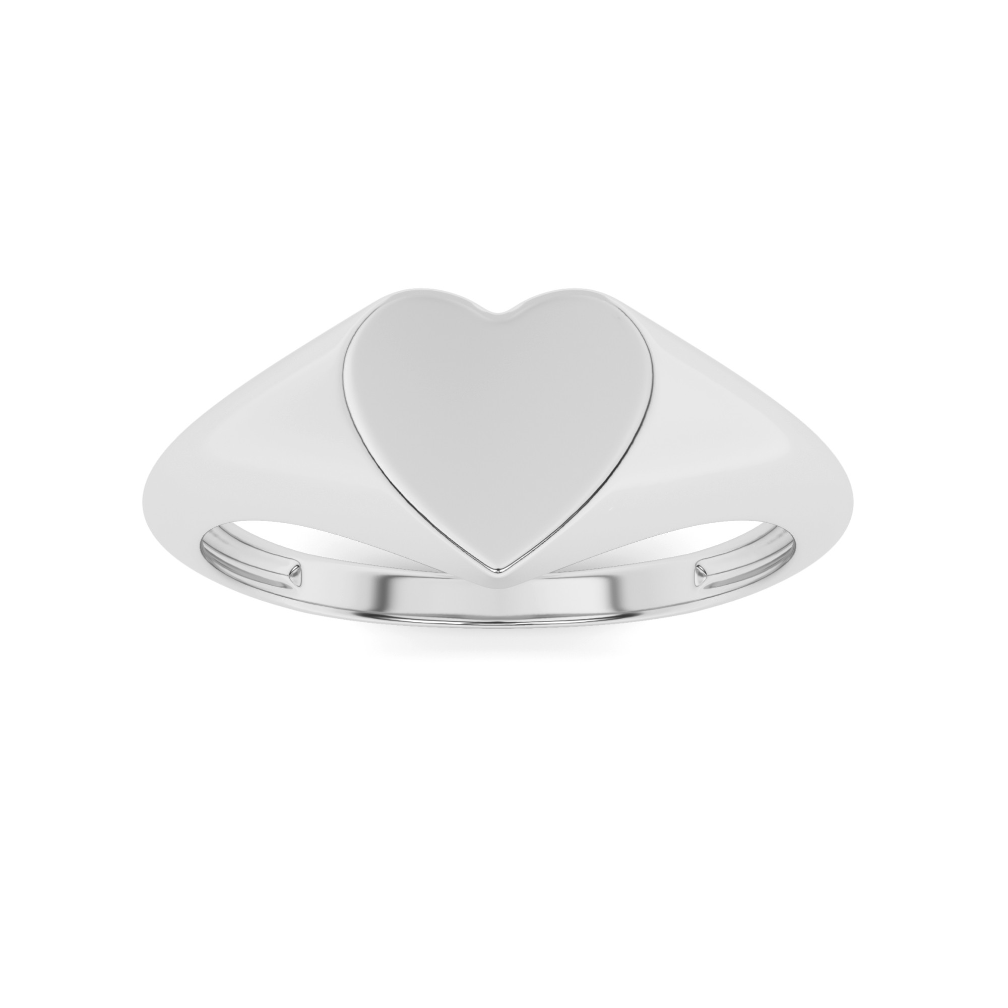 Heart Shape Women's Plain Wedding Rings In 9K White Gold