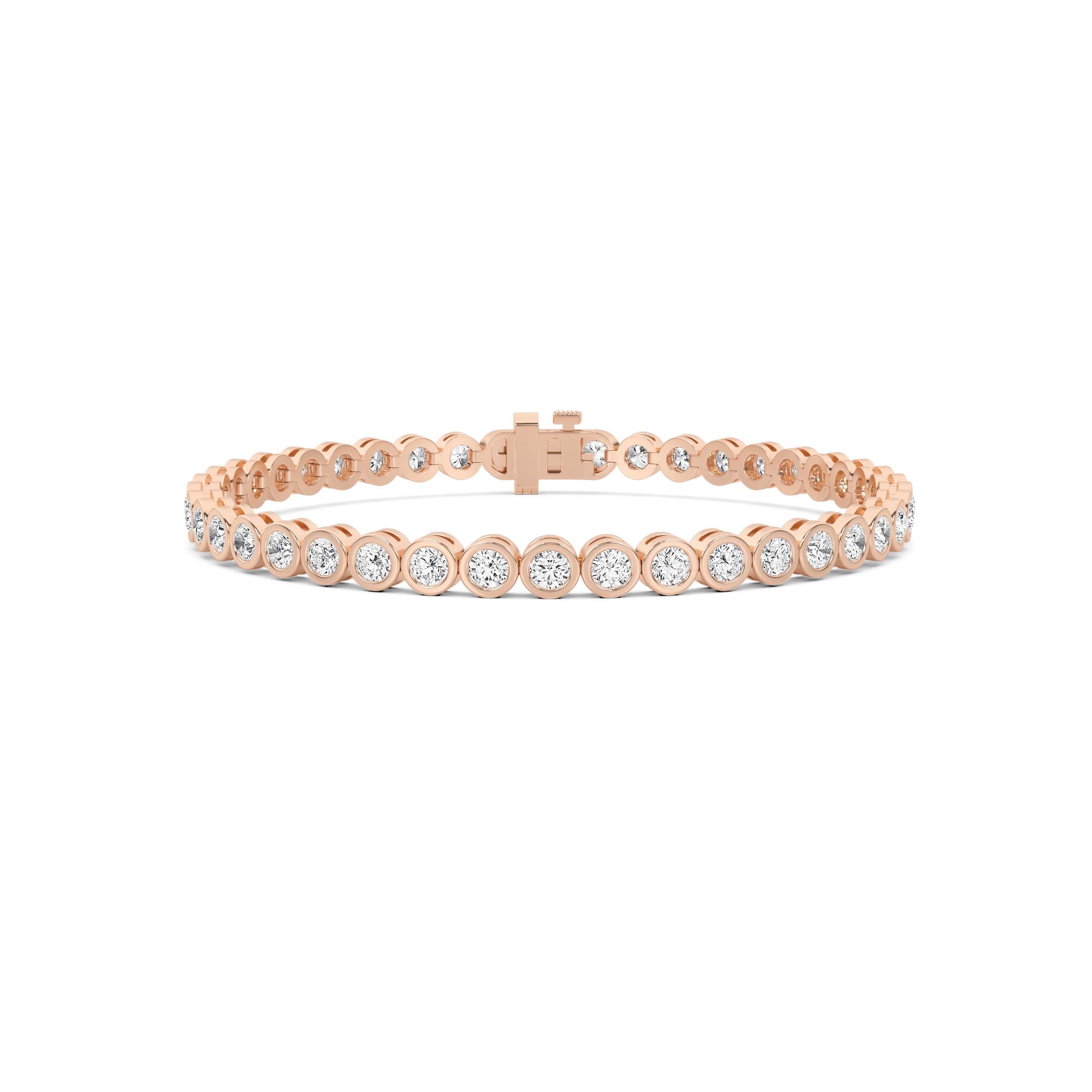 Classic Round Bezel Set Diamond Tennis Bracelet