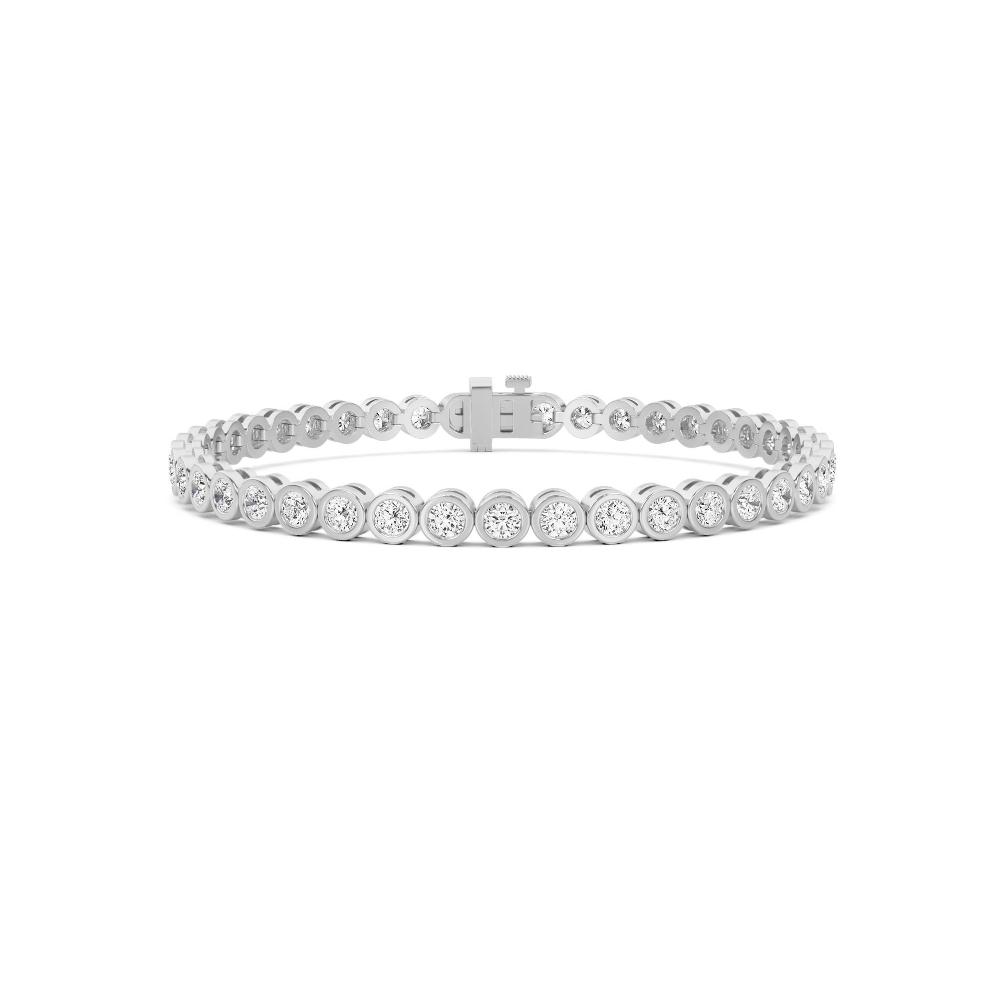 Classic Round Bezel Set Diamond Tennis Bracelet