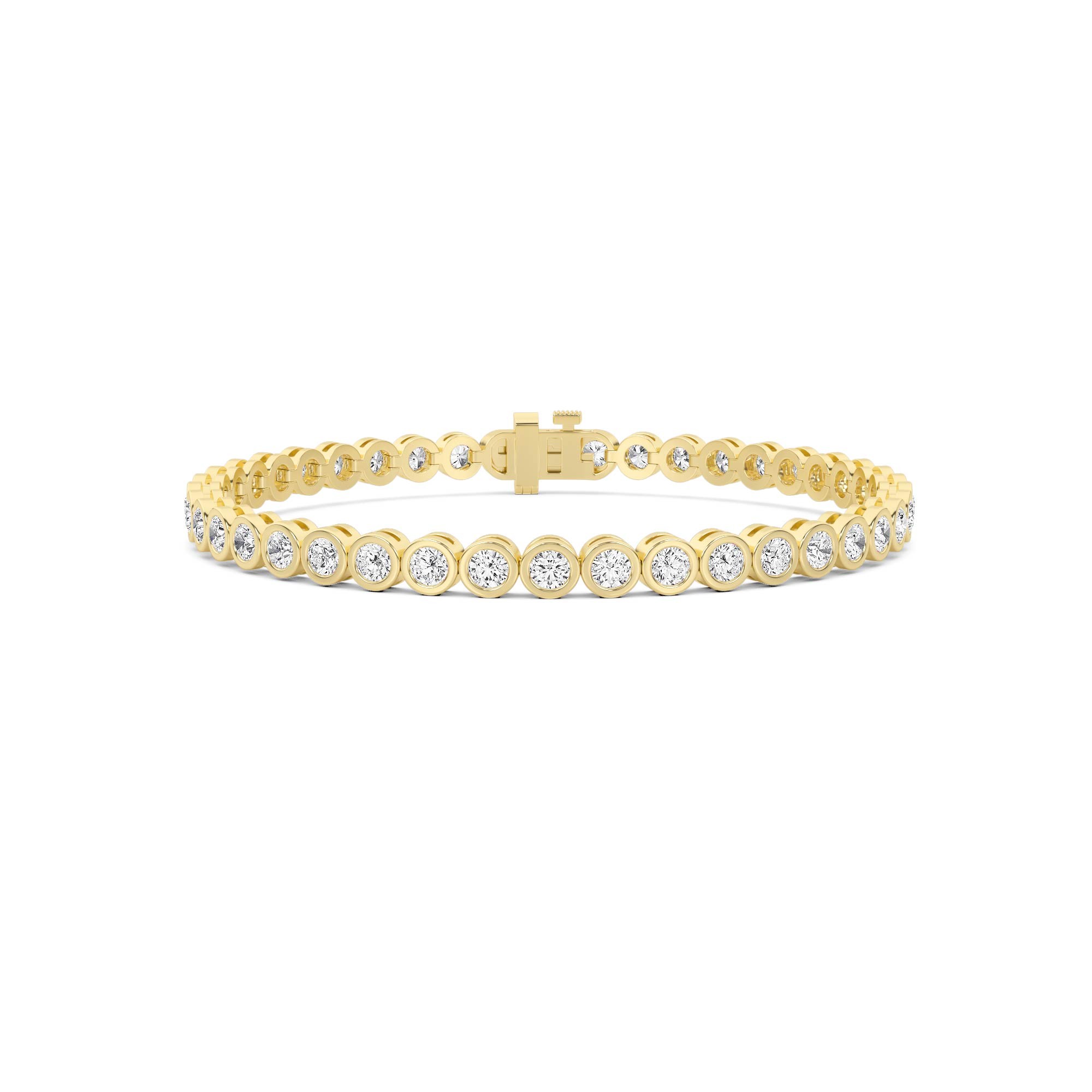 Classic Round Bezel Set Diamond Tennis Bracelet