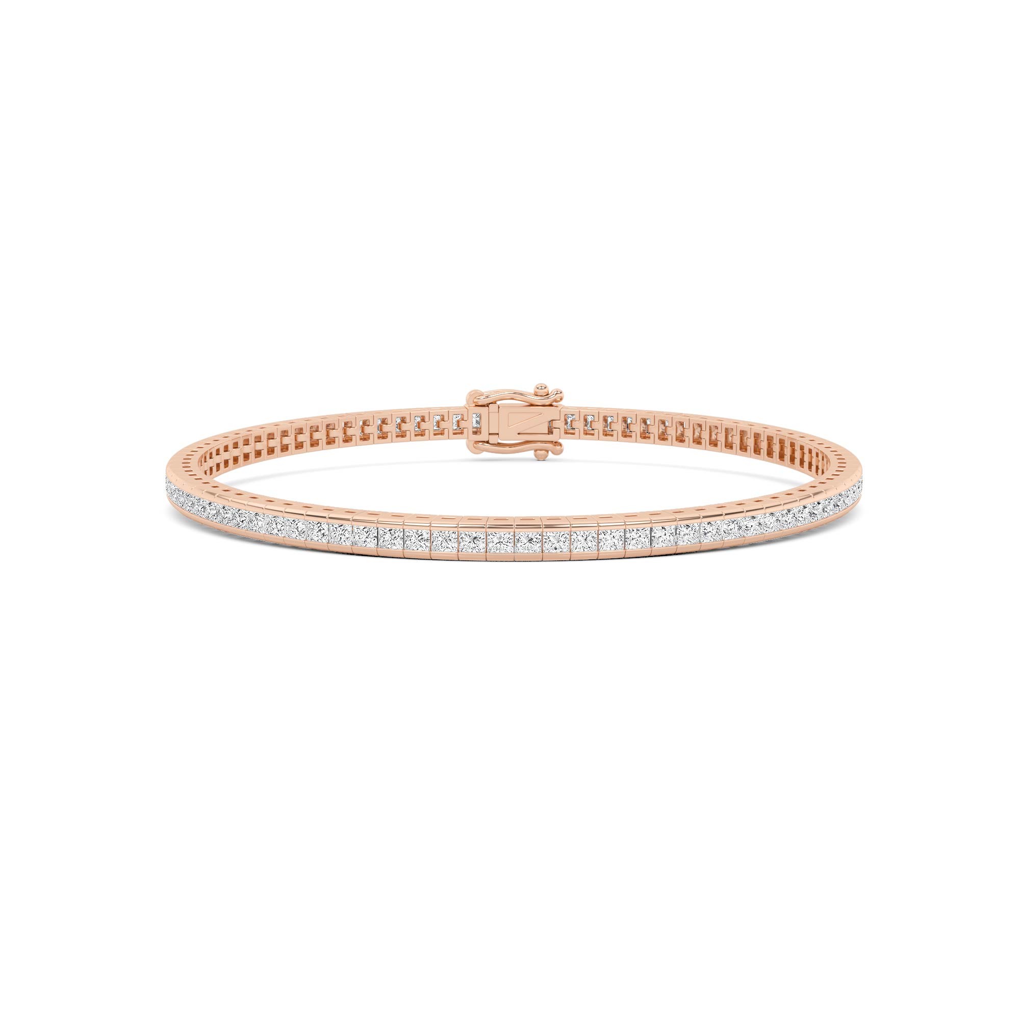 Classic Princess Cut Channel Set Diamond Tennis Bracelet