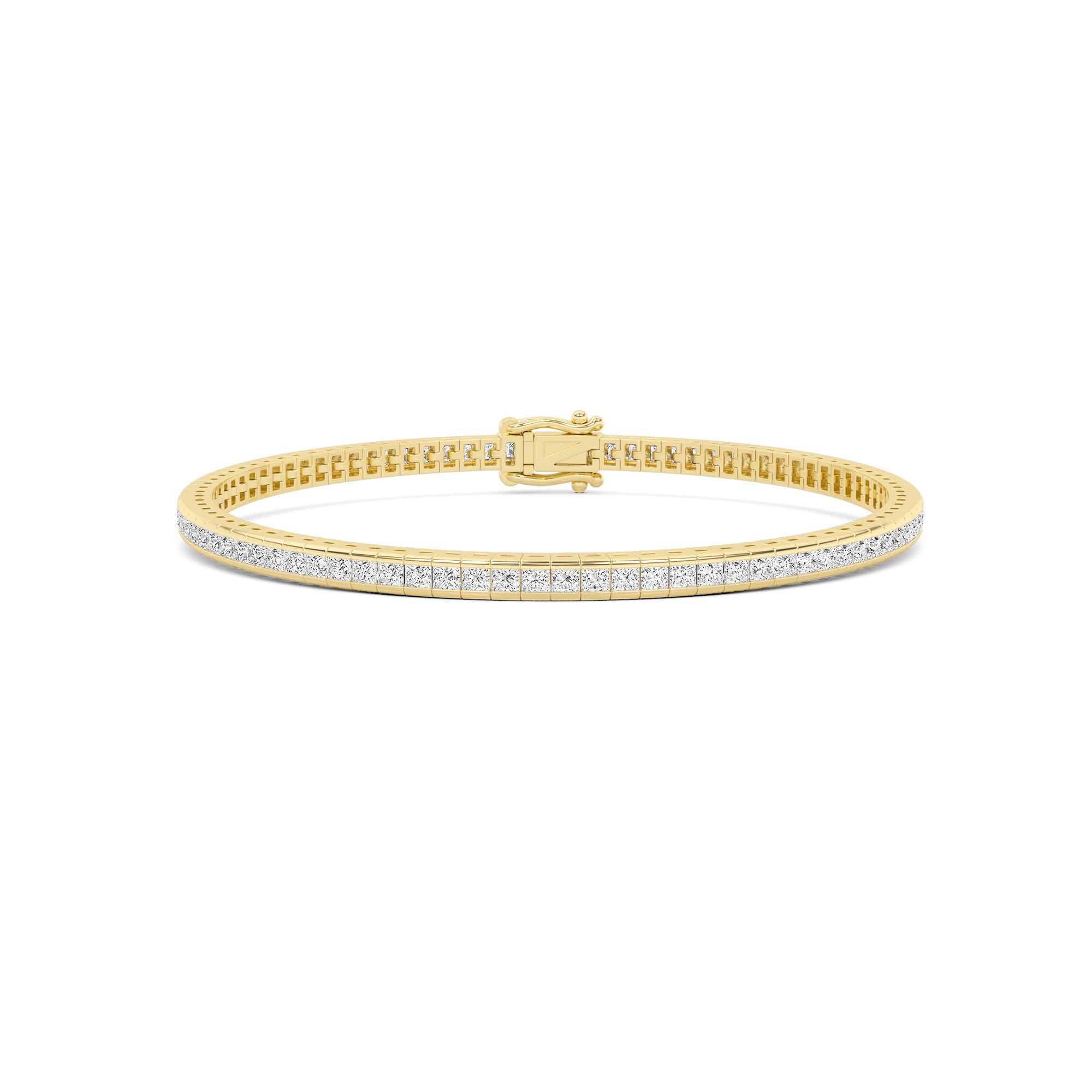 Classic Princess Cut Channel Set Diamond Tennis Bracelet