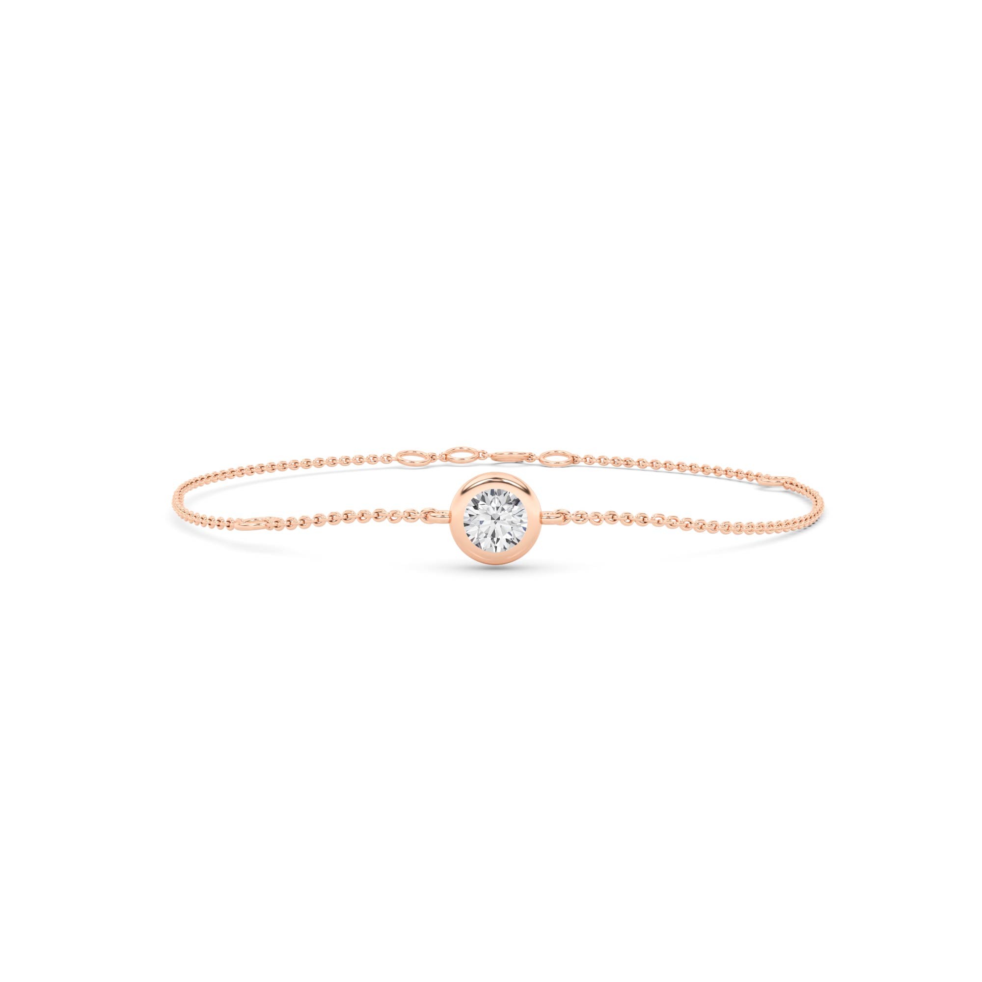 Signature Charm Bezel Set Round Cut Bracelet