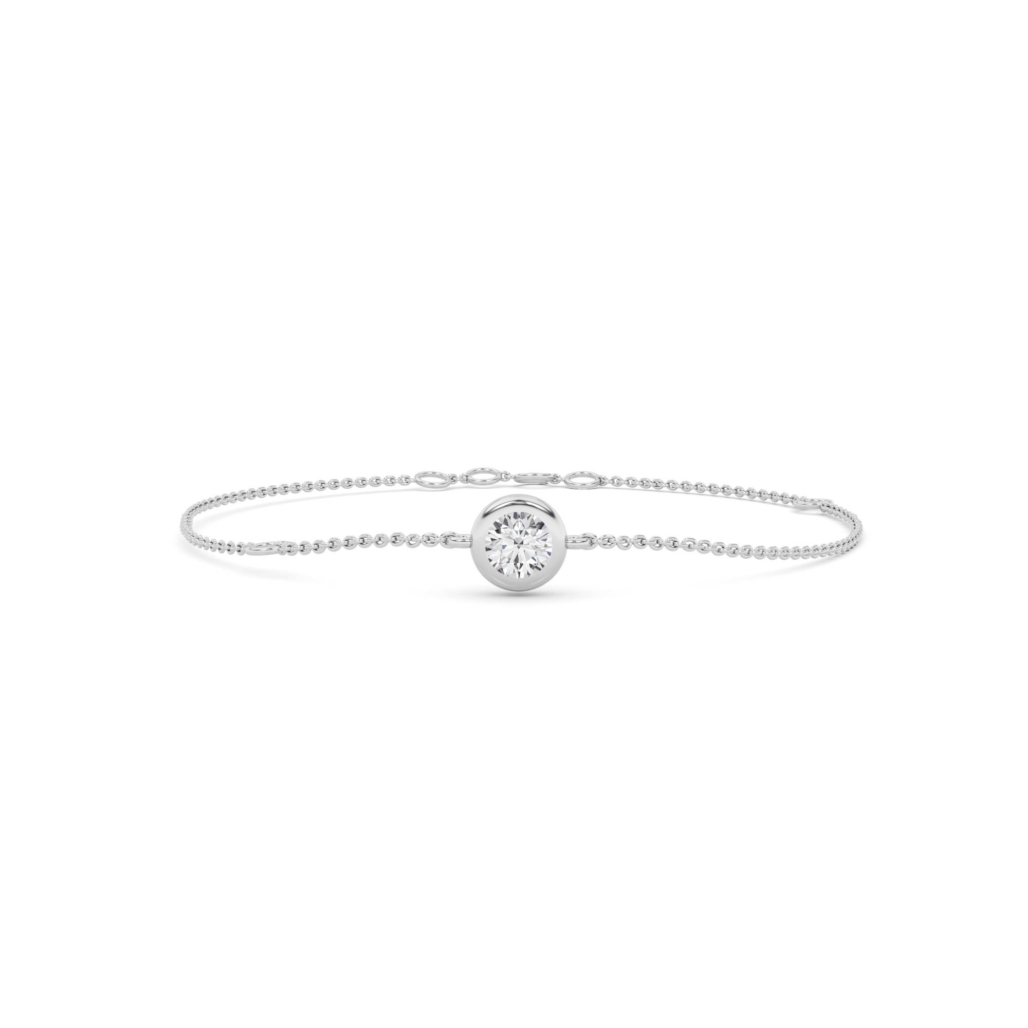 Signature Charm Bezel Set Round Cut Bracelet