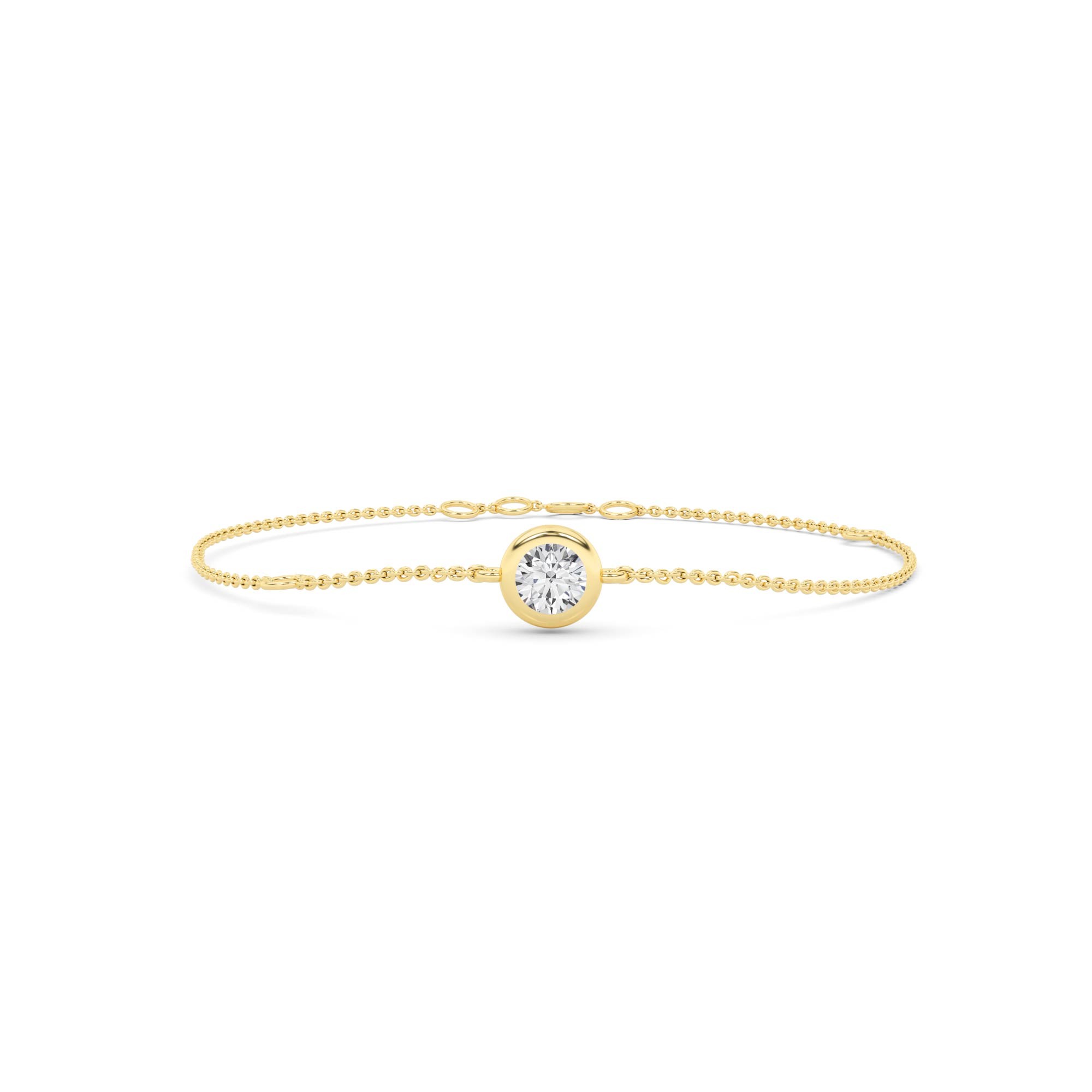 Signature Charm Bezel Set Round Cut Bracelet