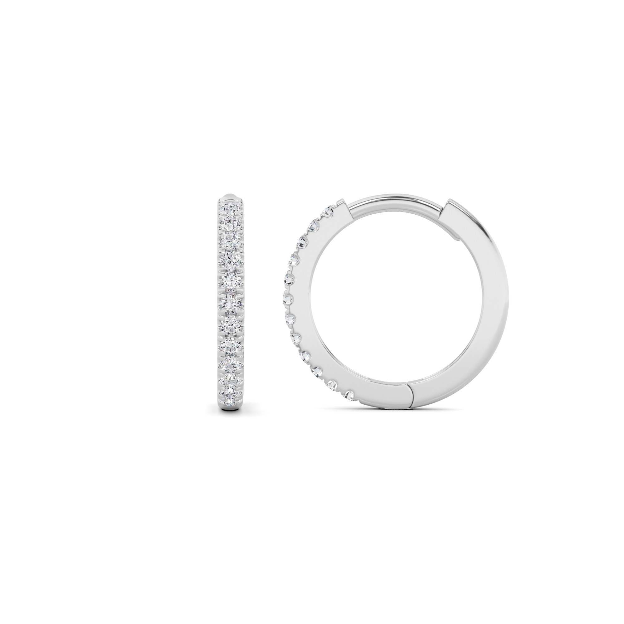 4 Prong Round Delicate Diamond Hoop Earring