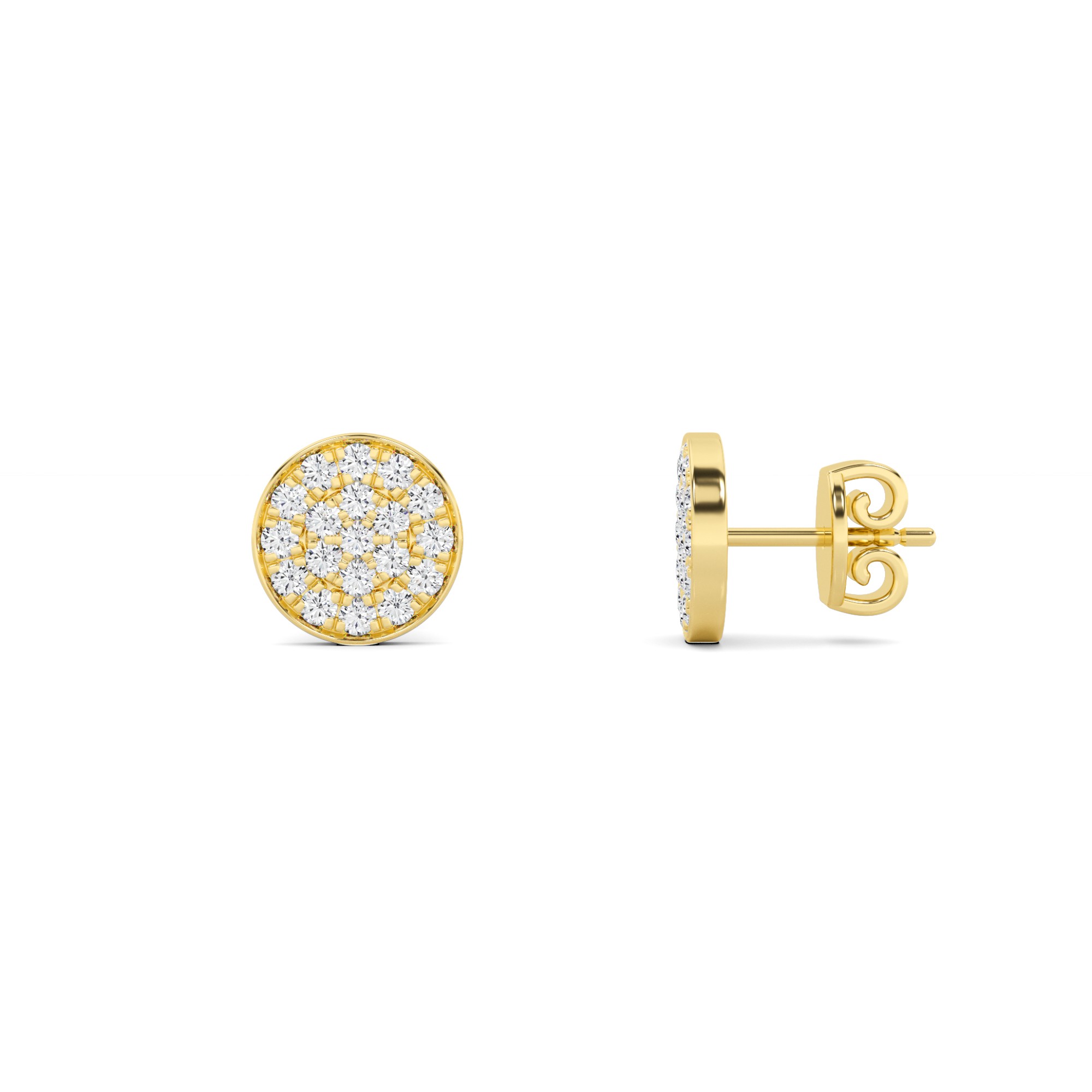 Beautiful Pave Set Round Cut Designer Earring In 9K White Gold