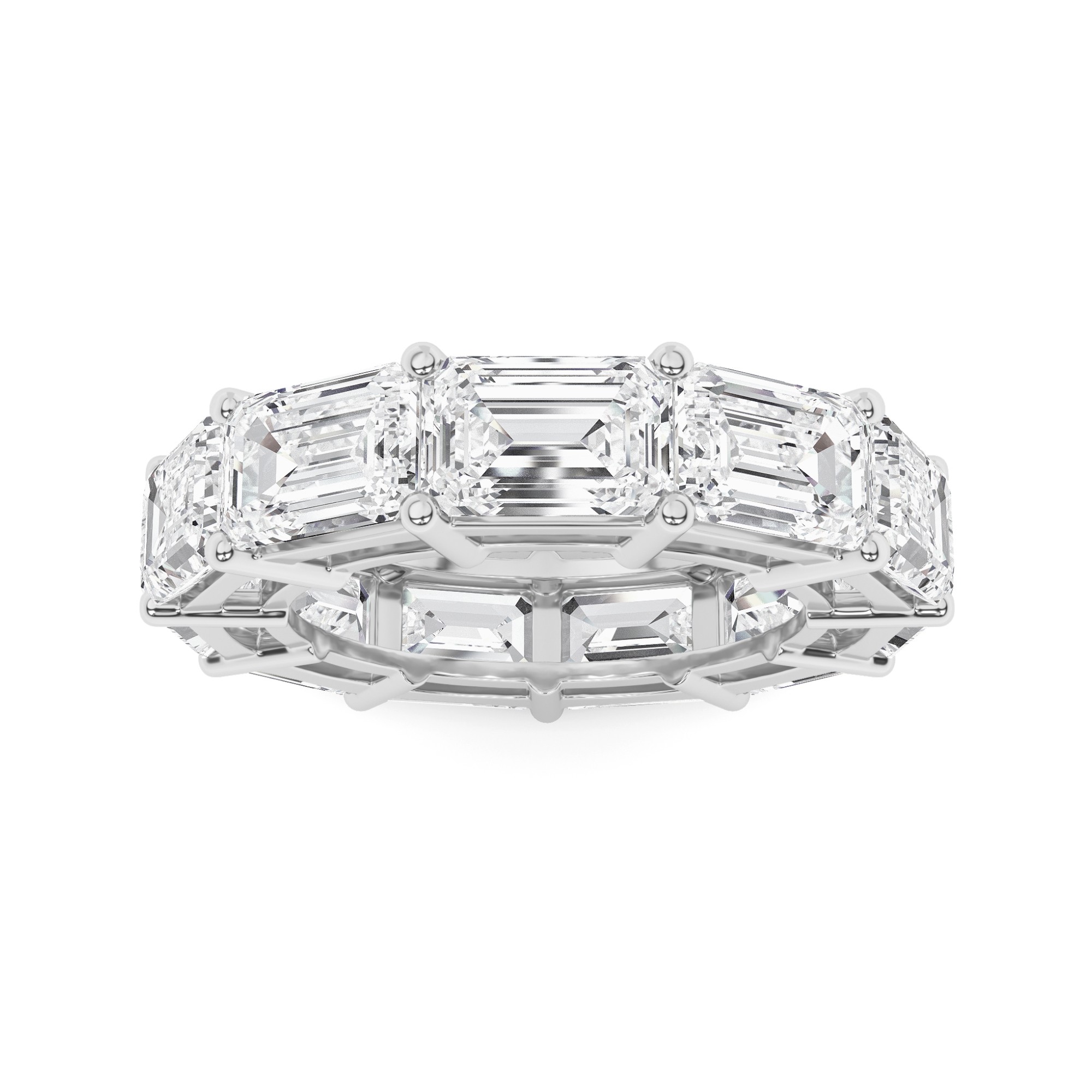 Elegance Horizon Emerald Cut Diamond Full Eternity Ring