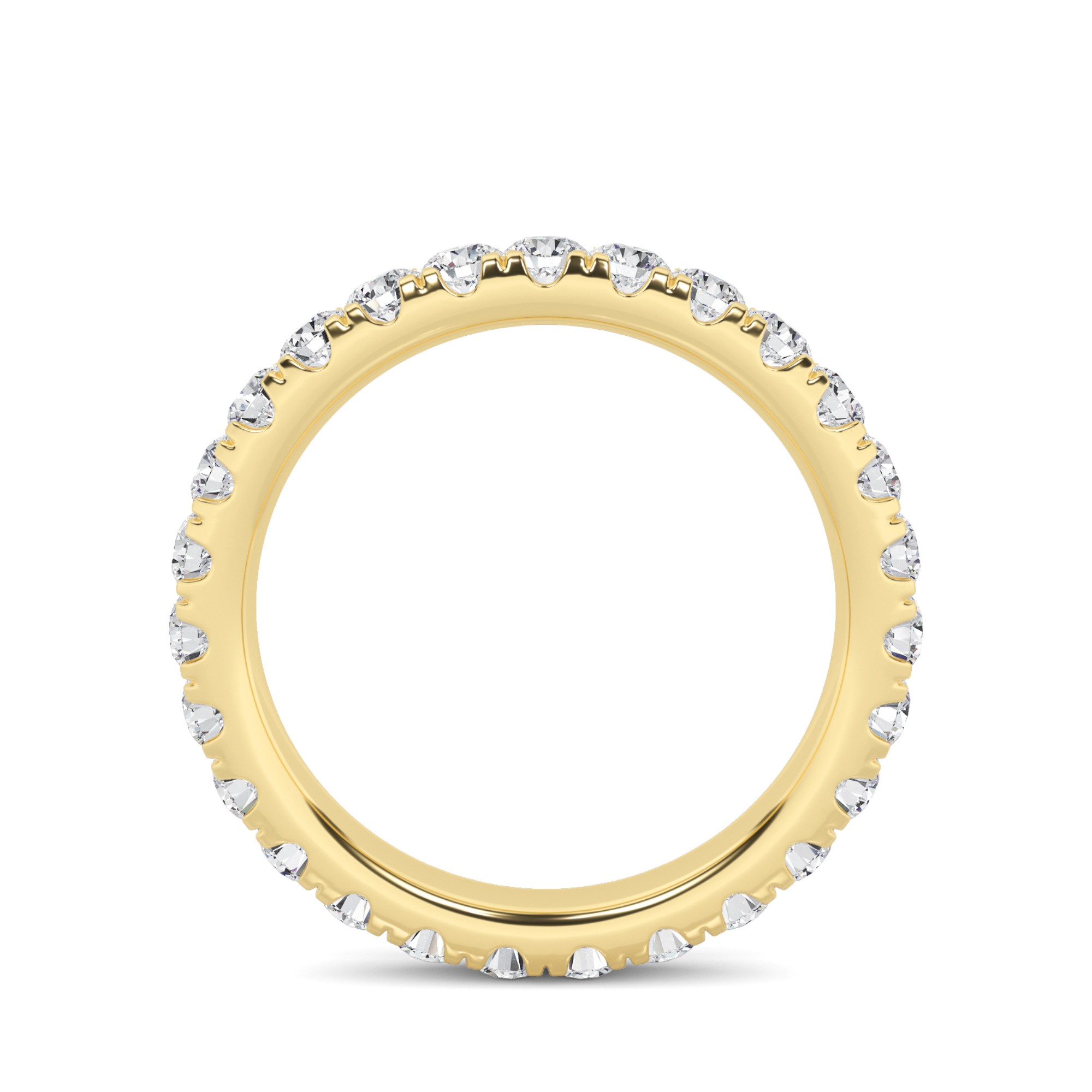 Classic 4 Prong Round Cut Diamond Full Eternity Ring In 9K White Gold