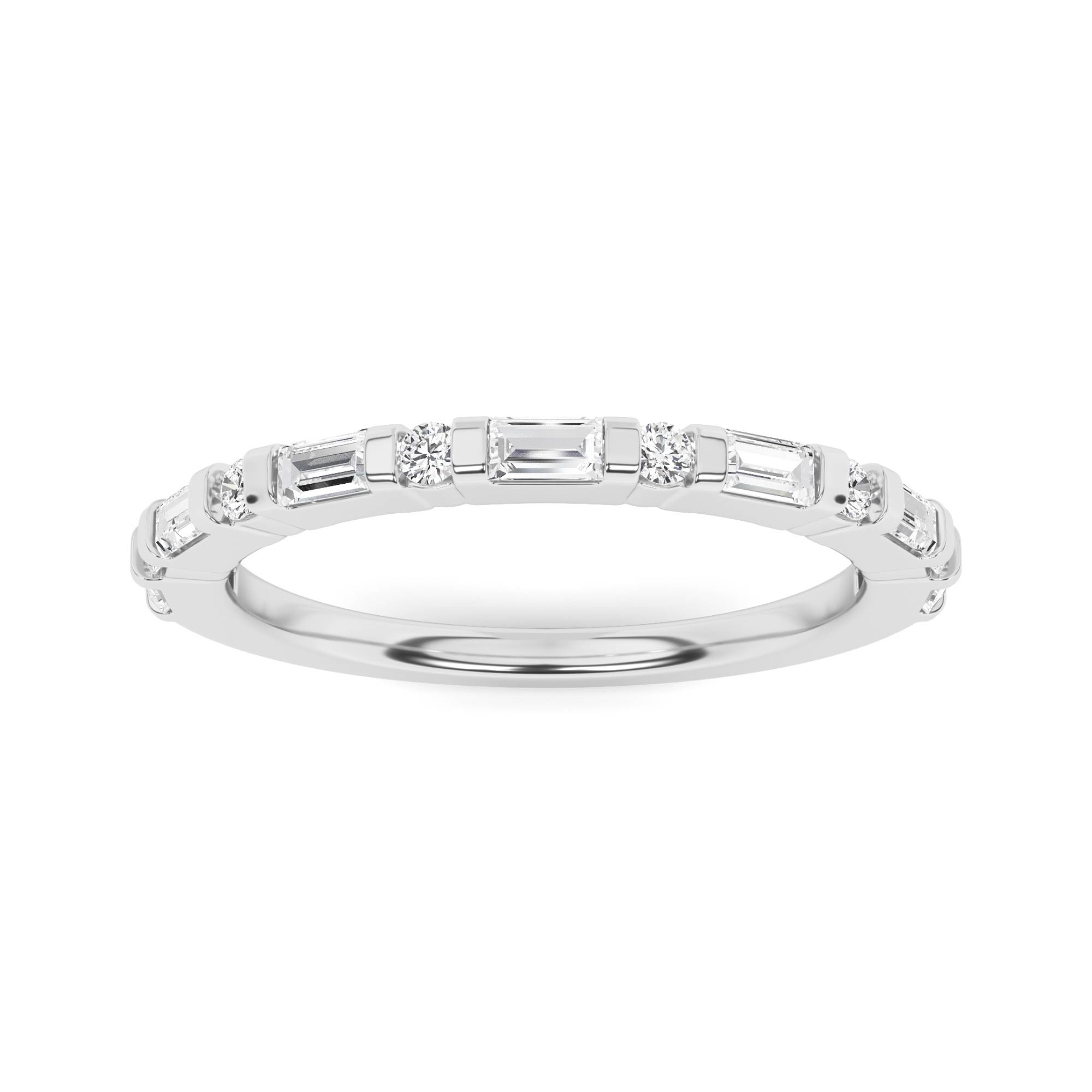 Baguette and Rounds Eternity Diamond Wedding Ring