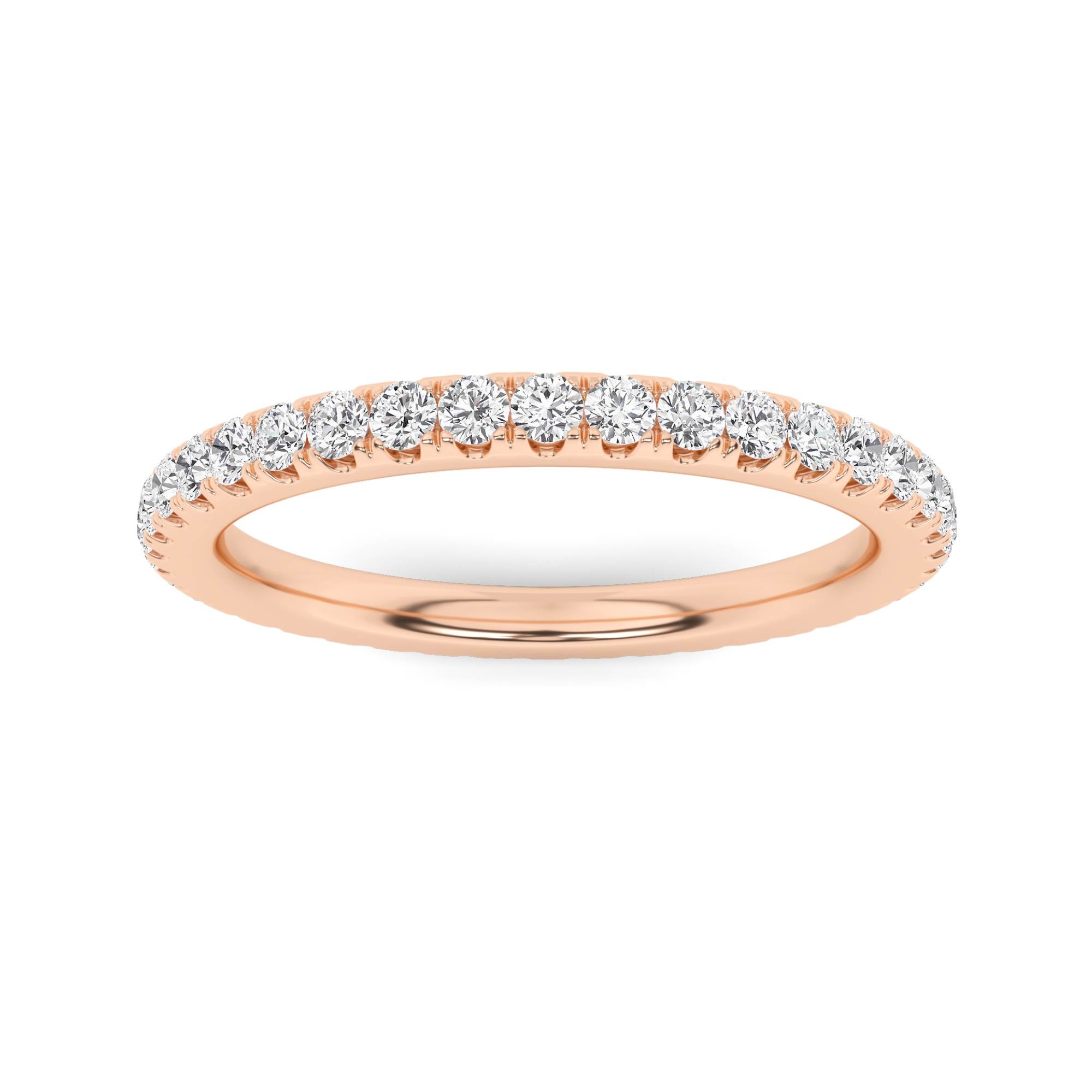 Stackable 3MM Round Cut Diamond Full Eternity Ring in 9K Yellow Gold