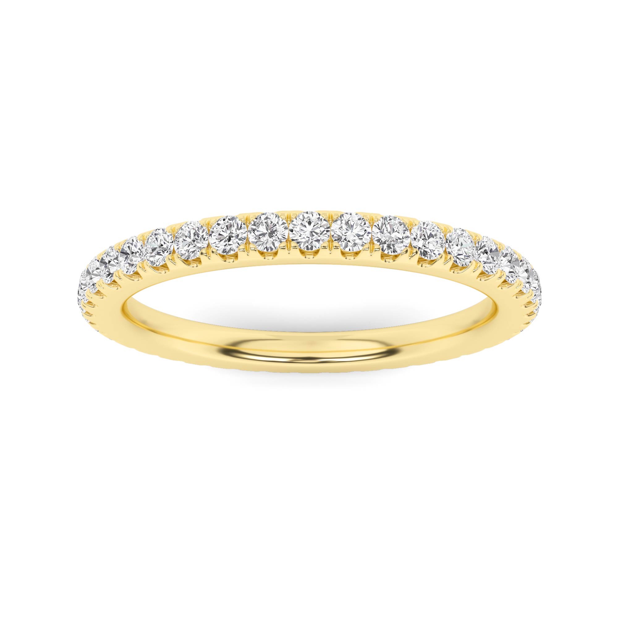 Stackable 3MM Round Cut Diamond Full Eternity Ring in 9K Yellow Gold