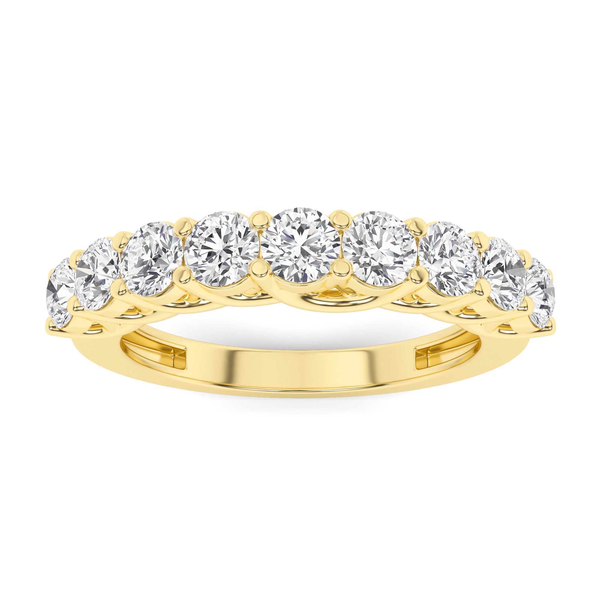 Traditional 4 Prong Round Diamond Half Eternity Ring in 9K White Gold