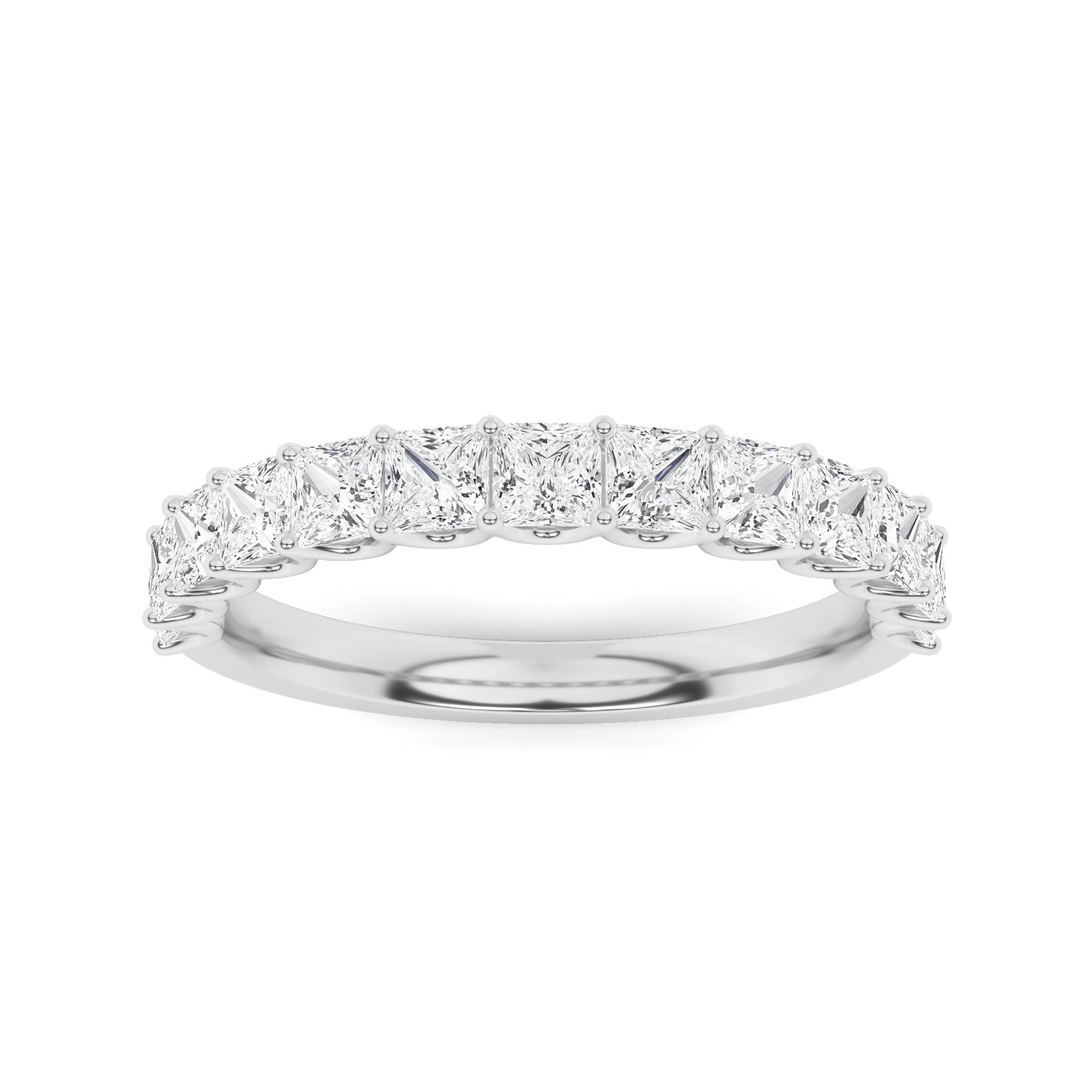 Signature Open Setting Princess Cut Diamond Half Eternity in 9K Yellow Gold