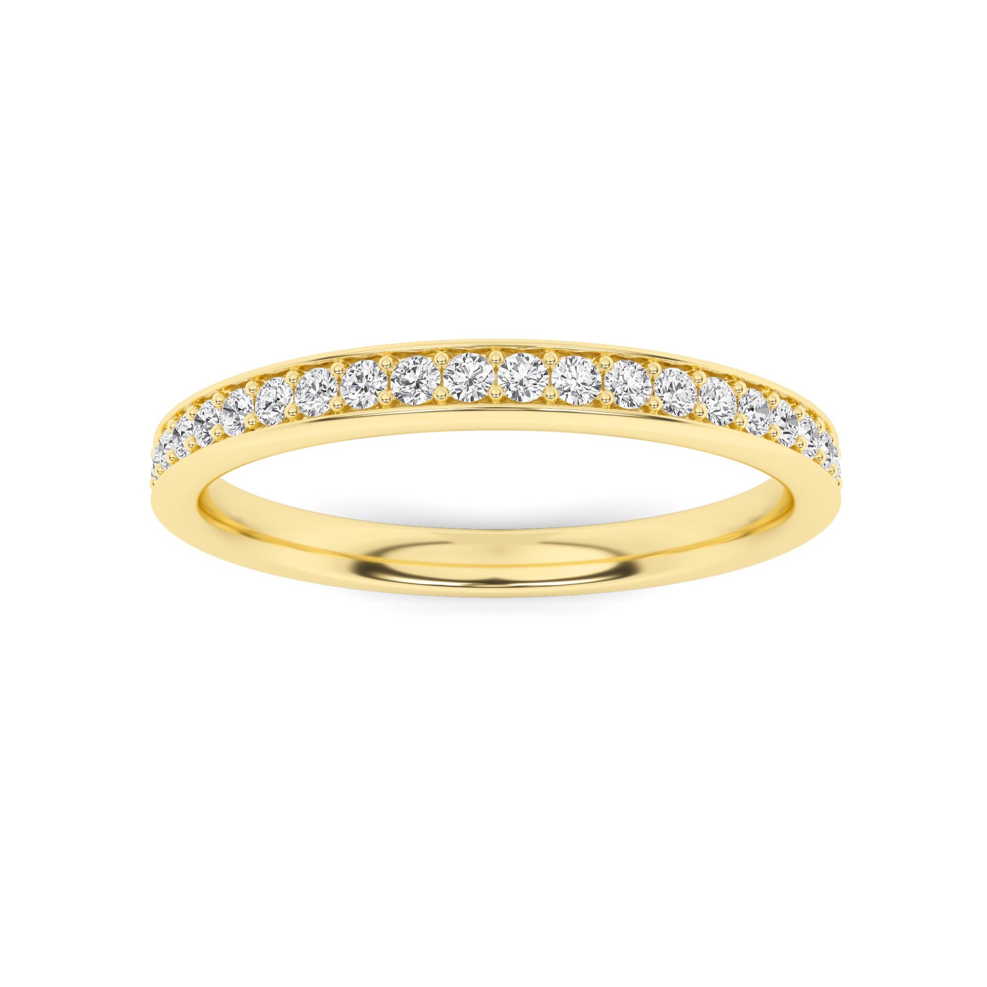 Stackable Pave Set Round Cut Diamond Half Eternity Ring in 9K White Gold