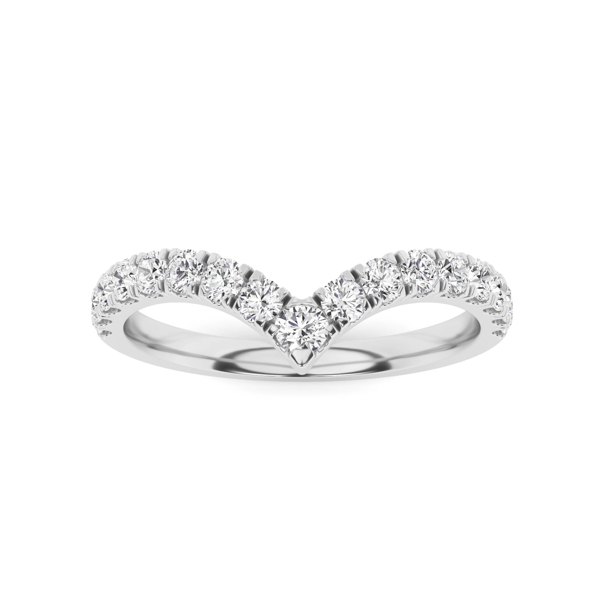Chevron Diamond Stacking Half Eternity Ring