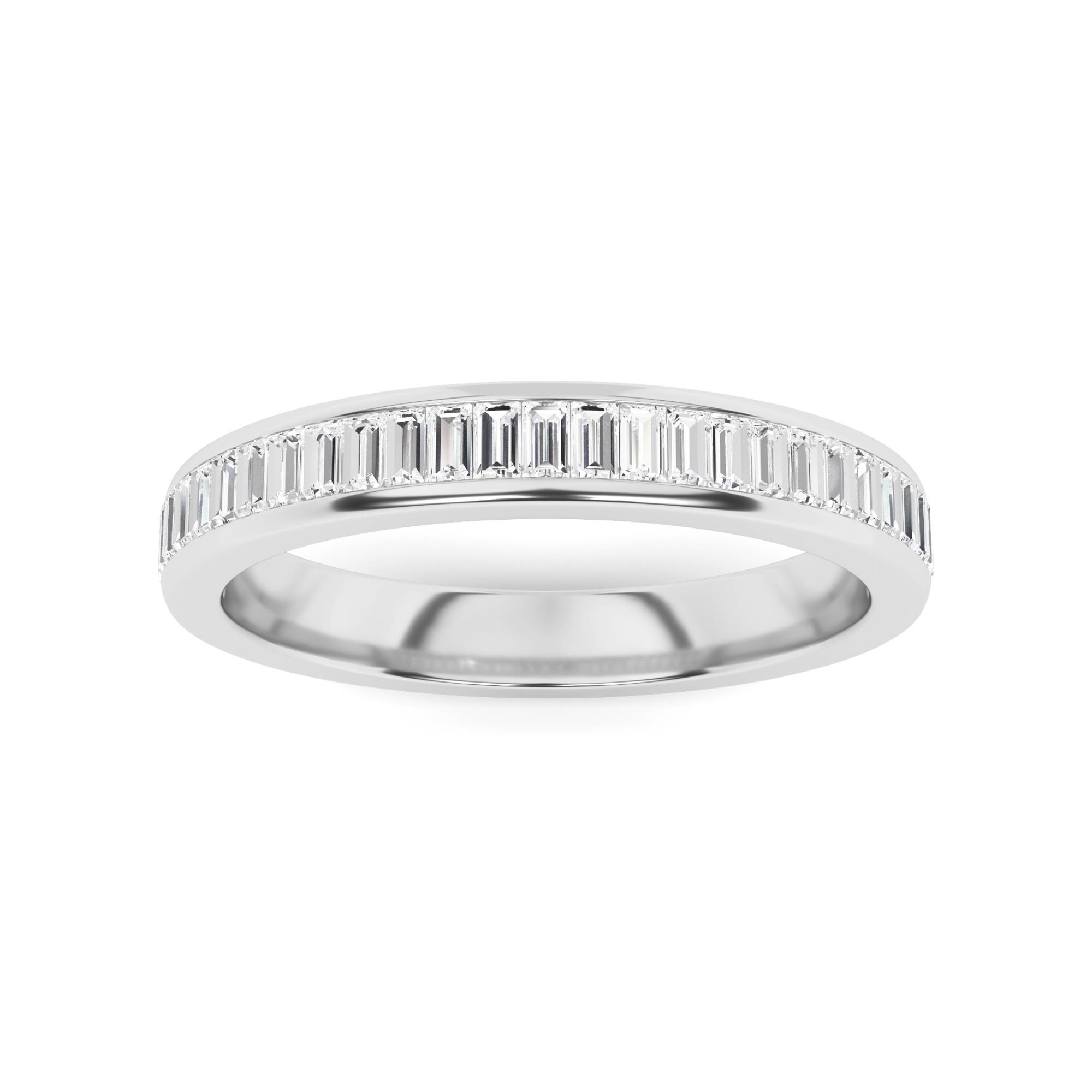 Channel Set Baguette Diamond Half Eternity Ring