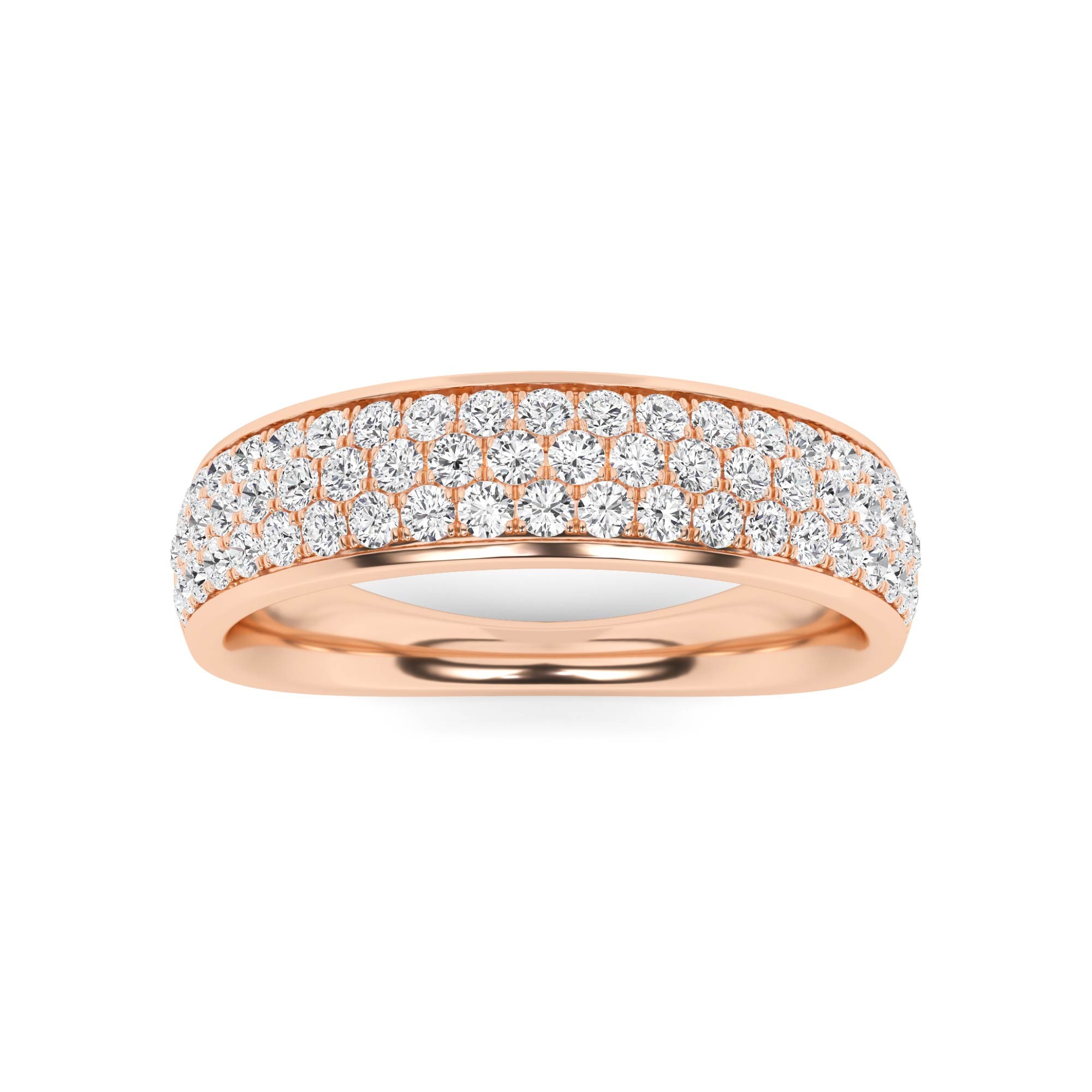 Triple Layer Micro Pave Diamond Ring