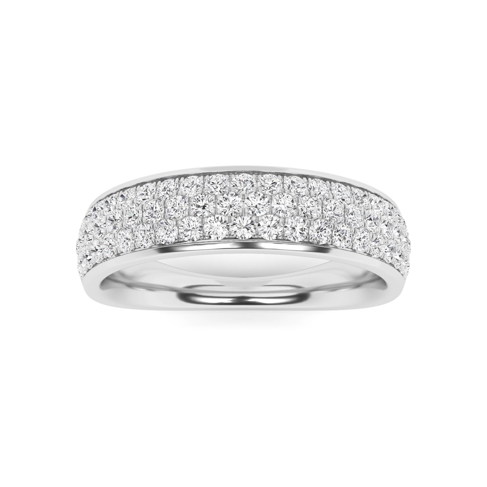 Triple Layer Micro Pave Diamond Ring