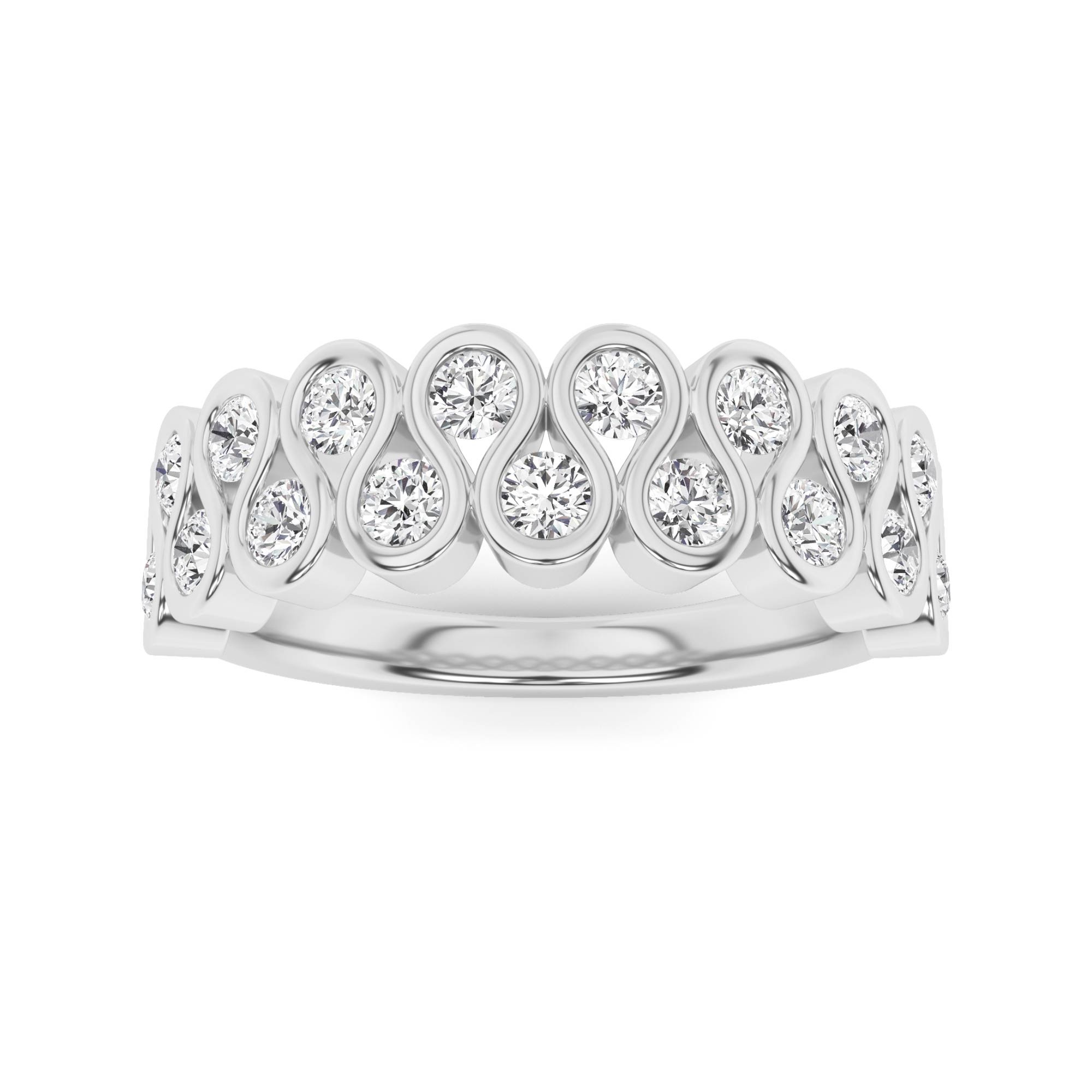 Modern Crossover Half Eternity Diamond Band