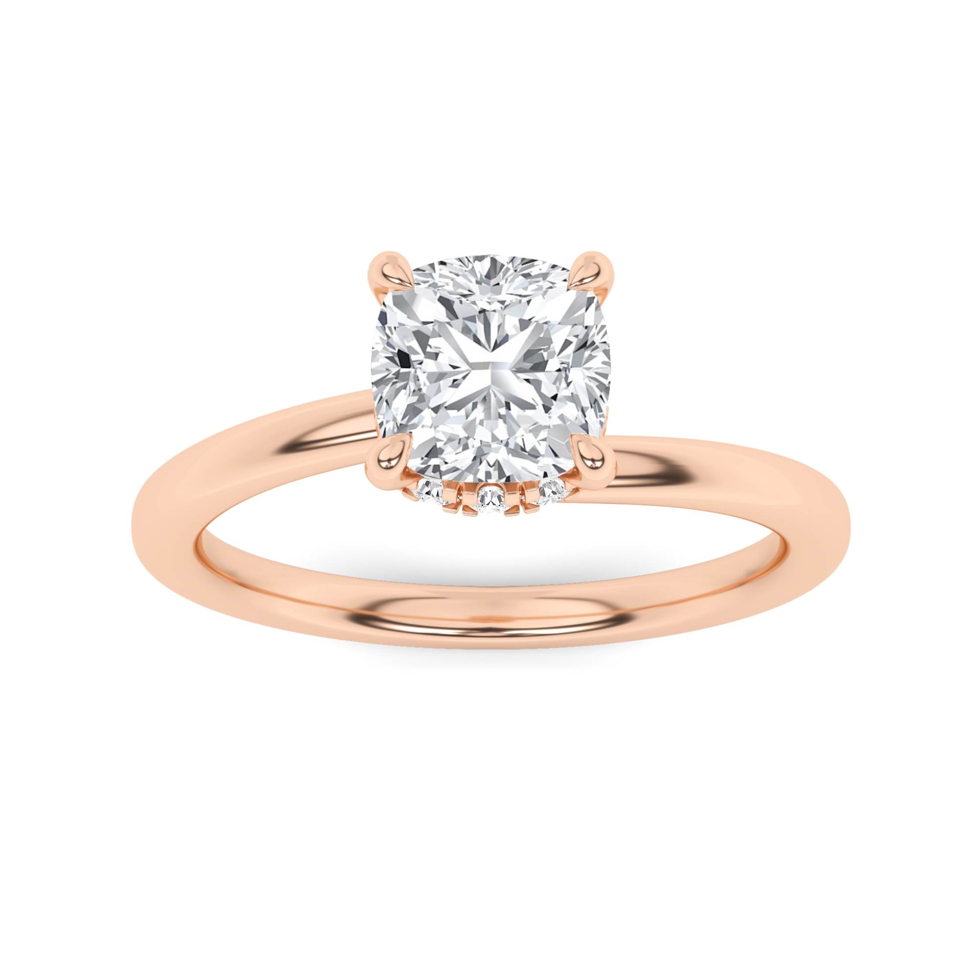 Forever Curve Set Halo Engagement Ring In 9K Yellow Gold