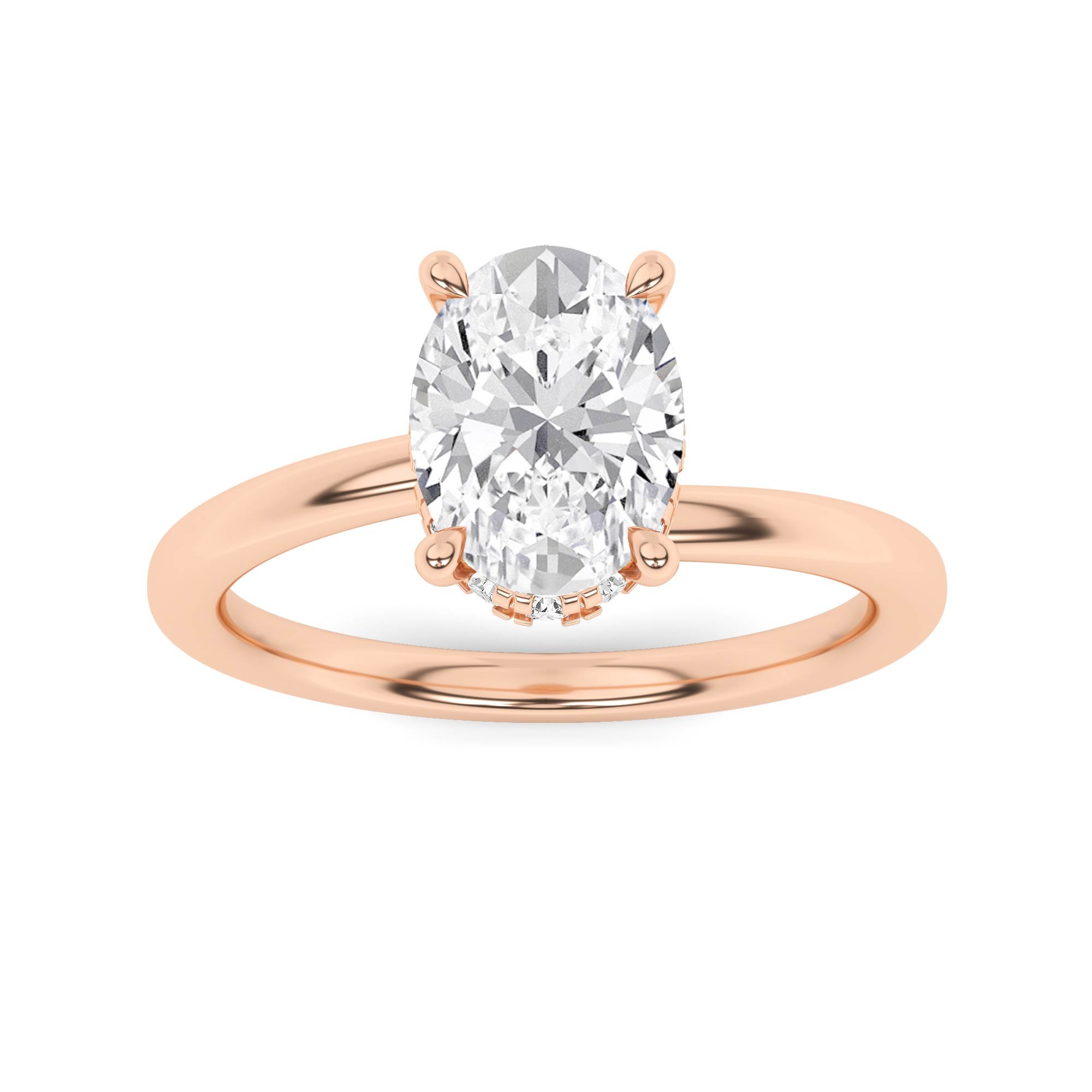 Forever Curve Set Halo Engagement Ring In 9K Yellow Gold