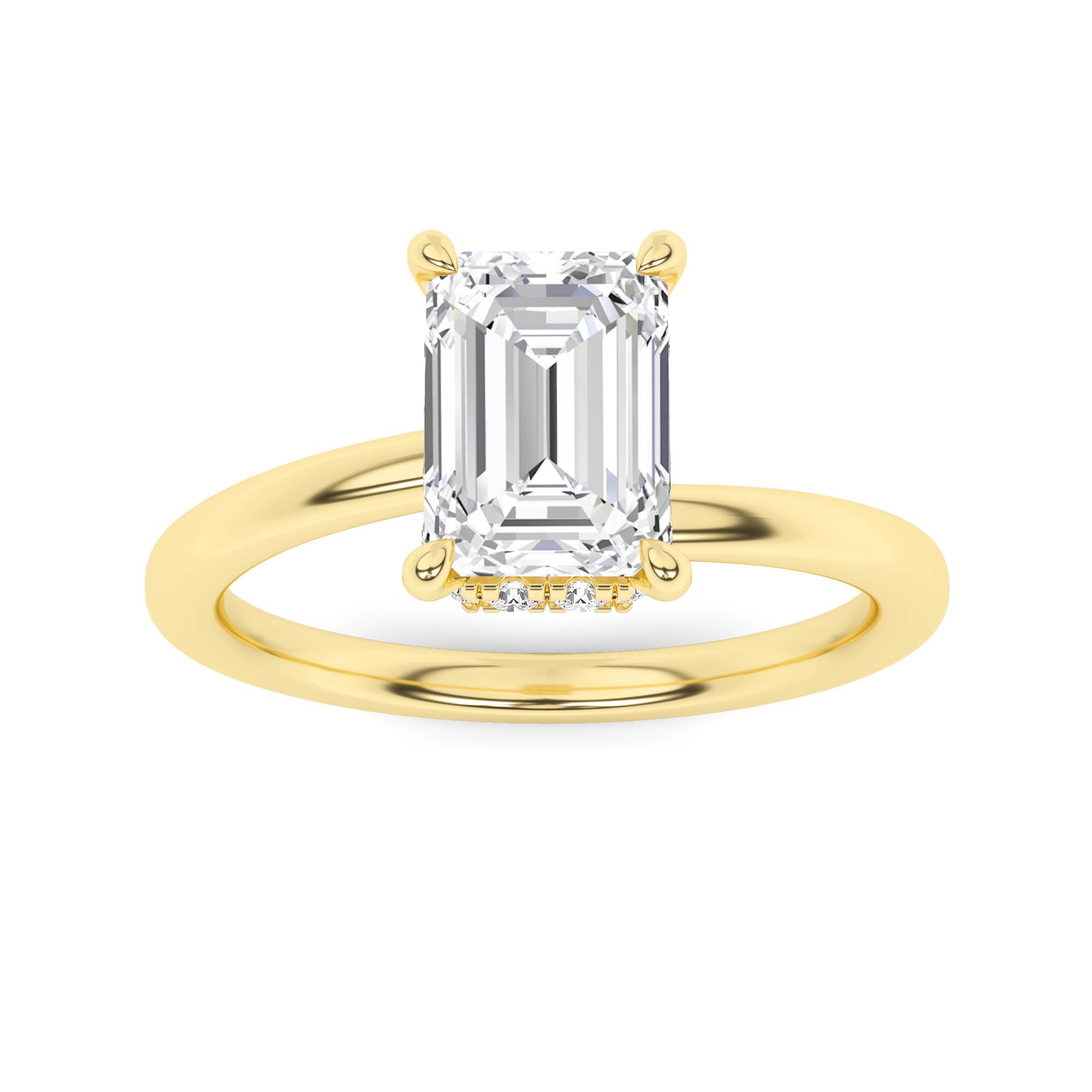 Forever Curve Set Halo Engagement Ring In 9K Yellow Gold