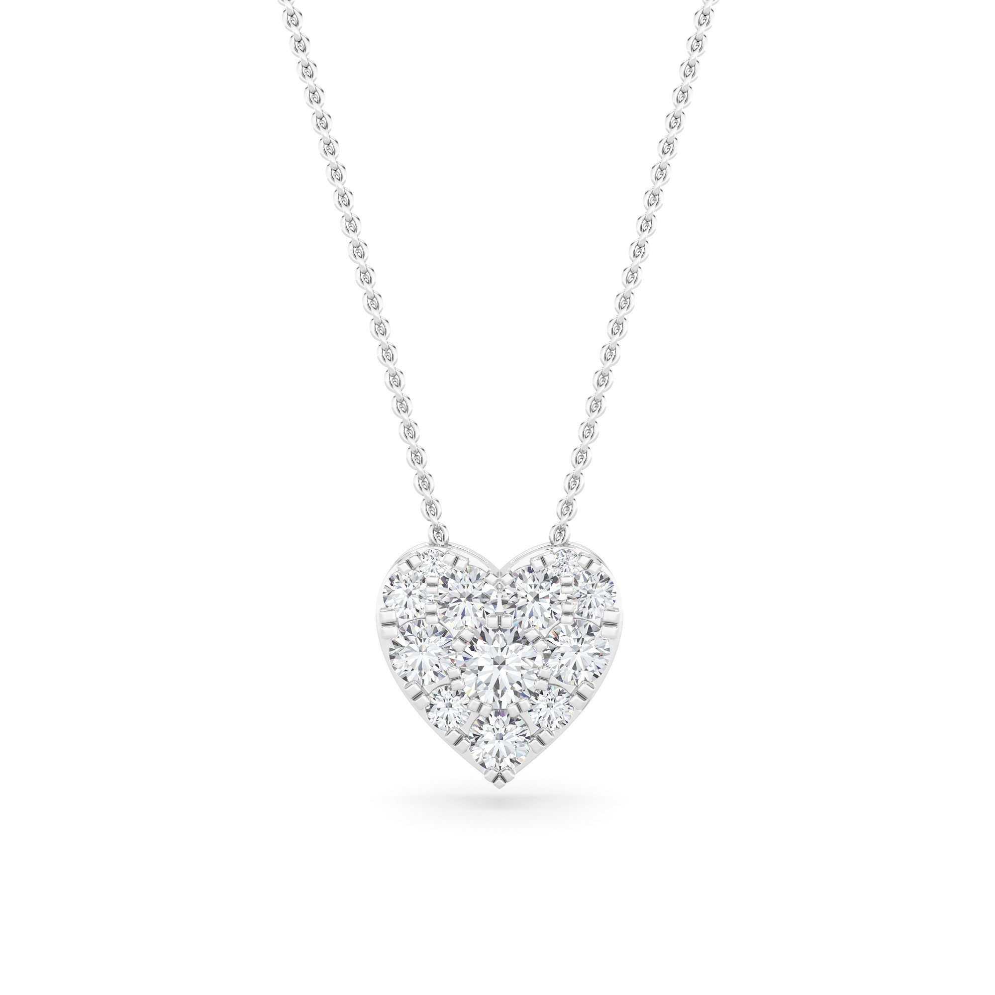 Heart Shape Delicate Diamond Pendant for Her In 9K Yellow Gold