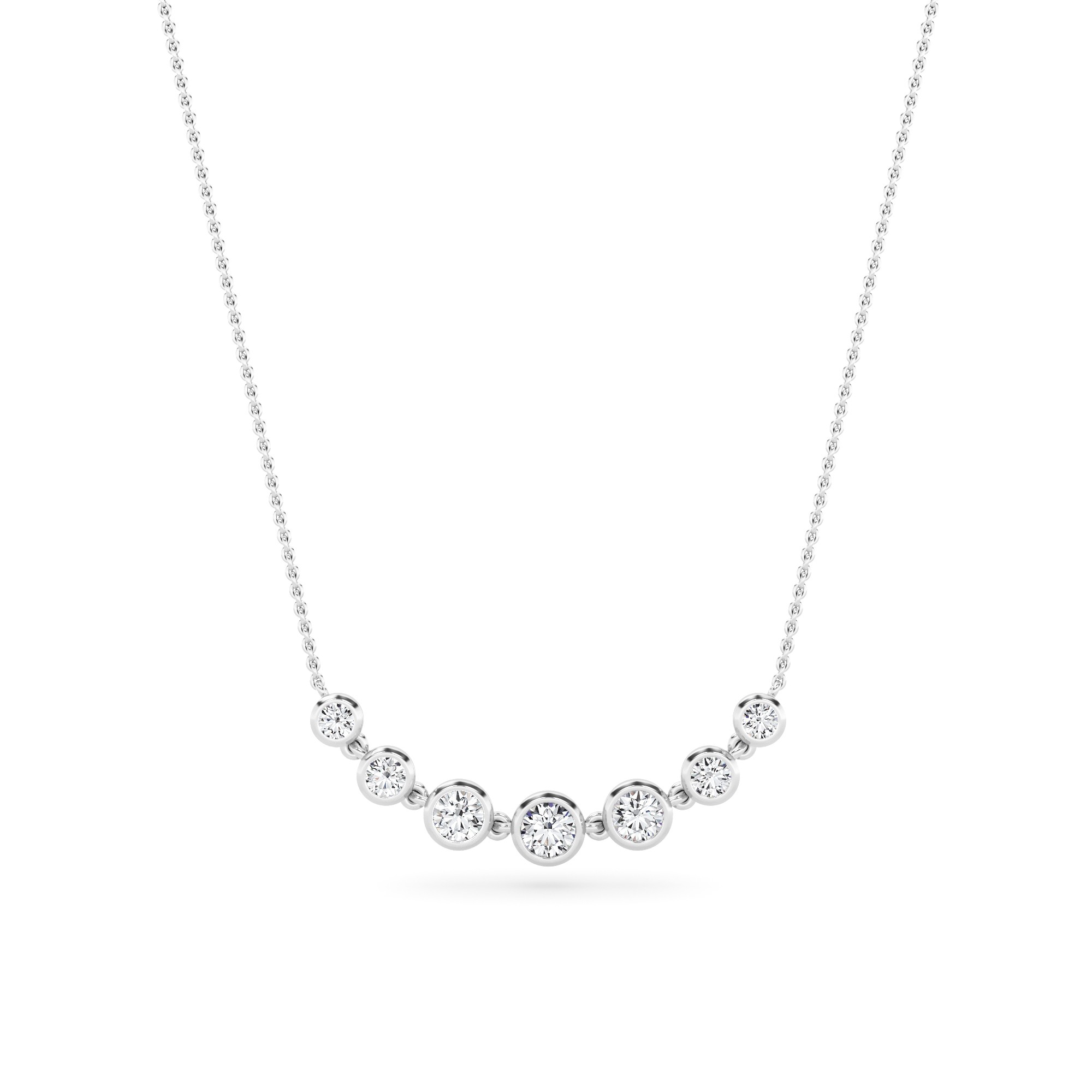 Classic Bezel Set Round Cut Delicate Pendant In 9K Rose Gold