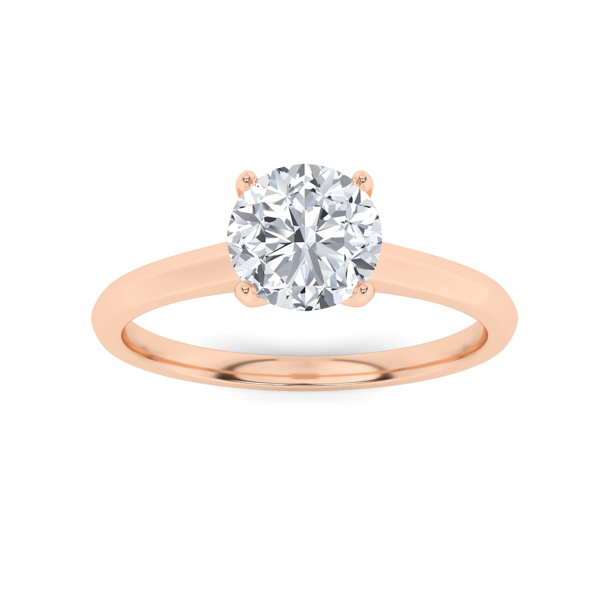 Promise  Prong Set Round Cut Diamond Classic Engagement Ring in 9K Rose Gold