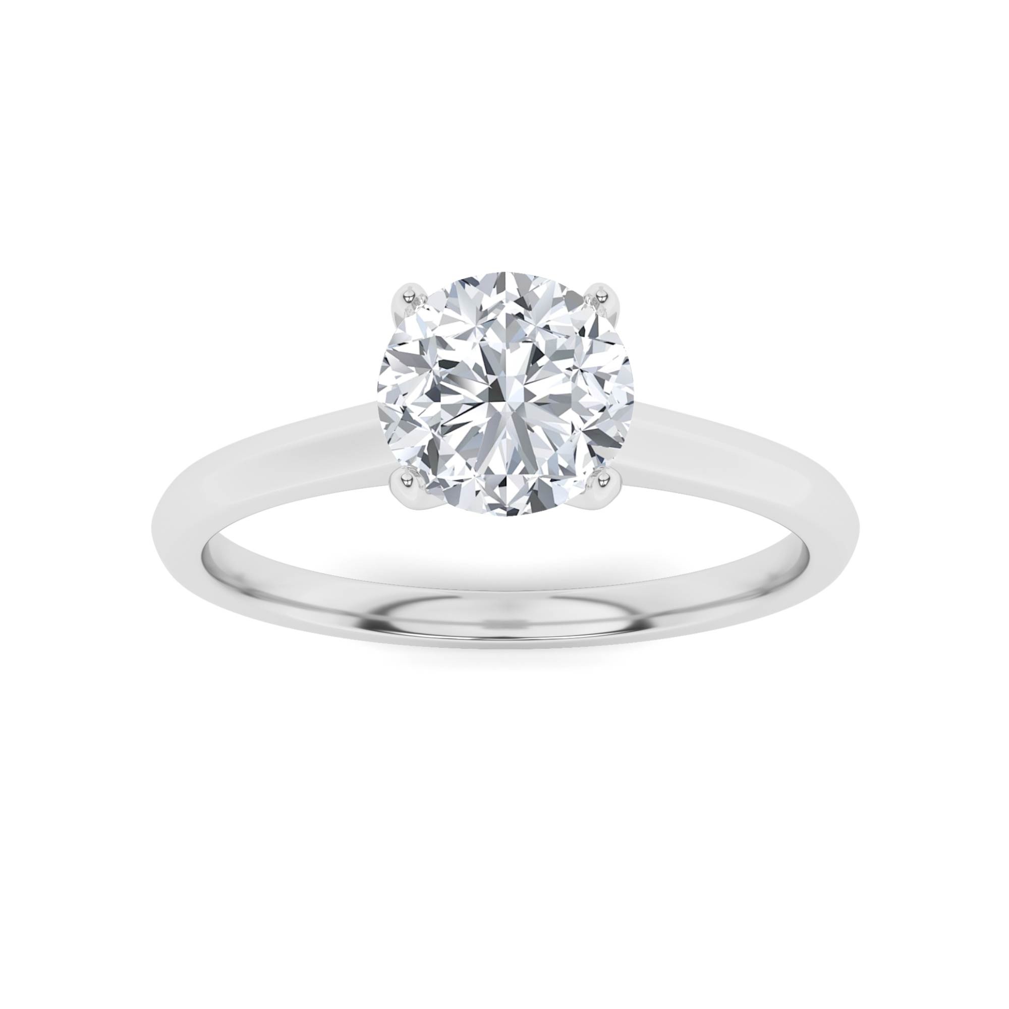 Promise  Prong Set Round Cut Diamond Classic Engagement Ring in 9K Silver