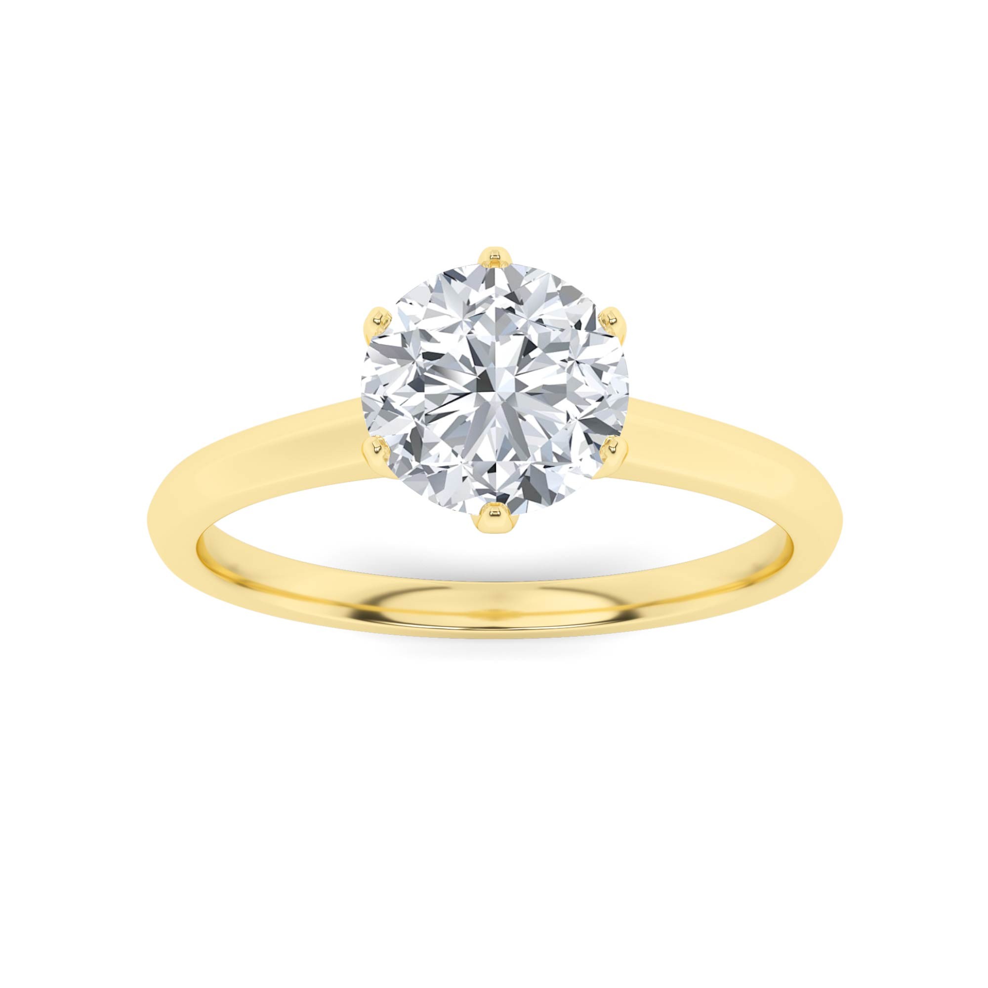 Promise  Prong Set Round Cut Diamond Classic Engagement Ring in 9K Yellow Gold