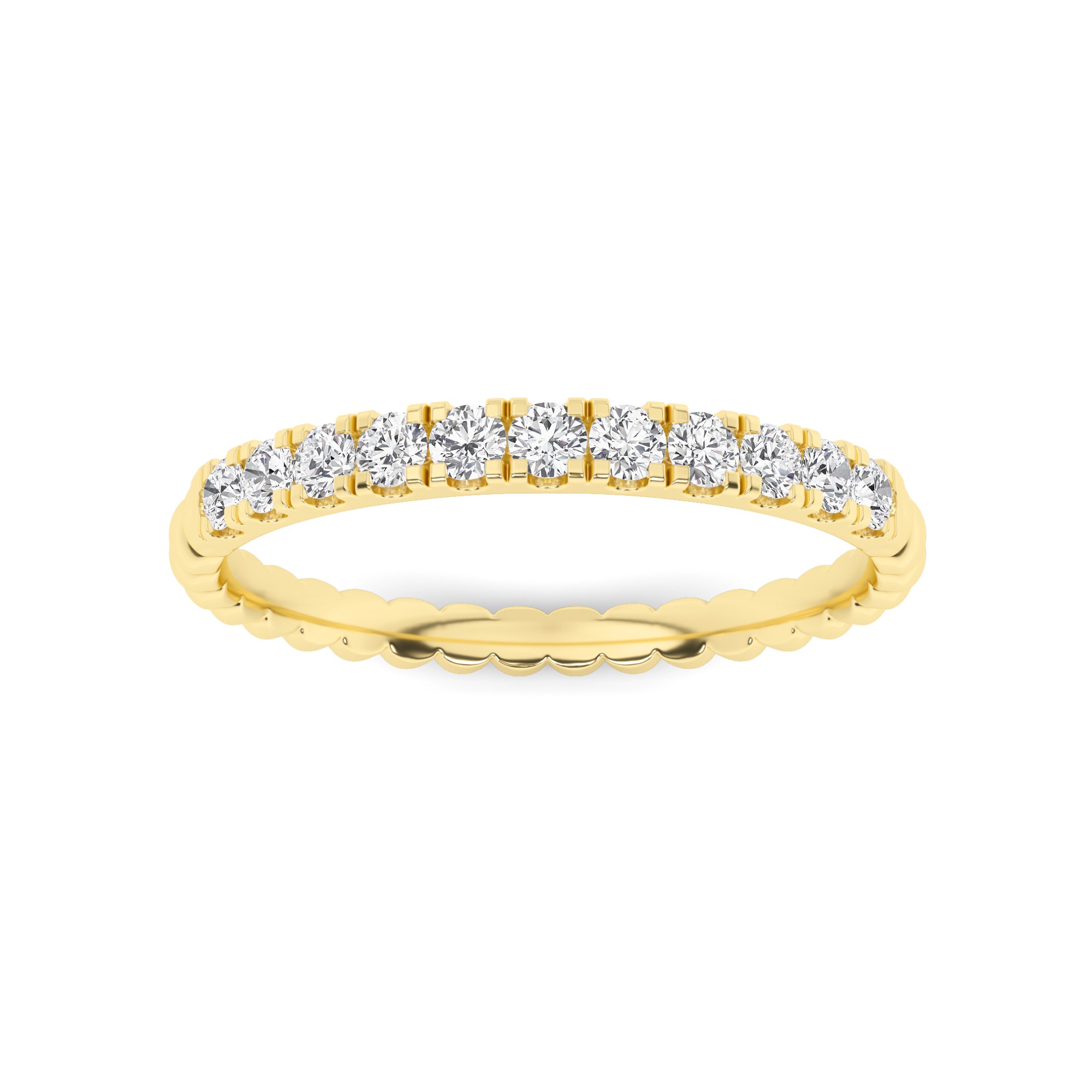 4 Prong Round Curvy Stackable Fashion Half Eternity Ring