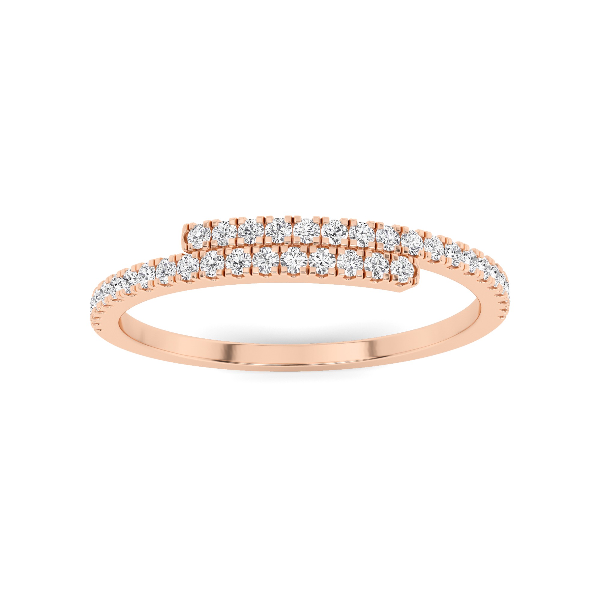 Elegance 4 Prong Spiral Half Eternity Diamond Band