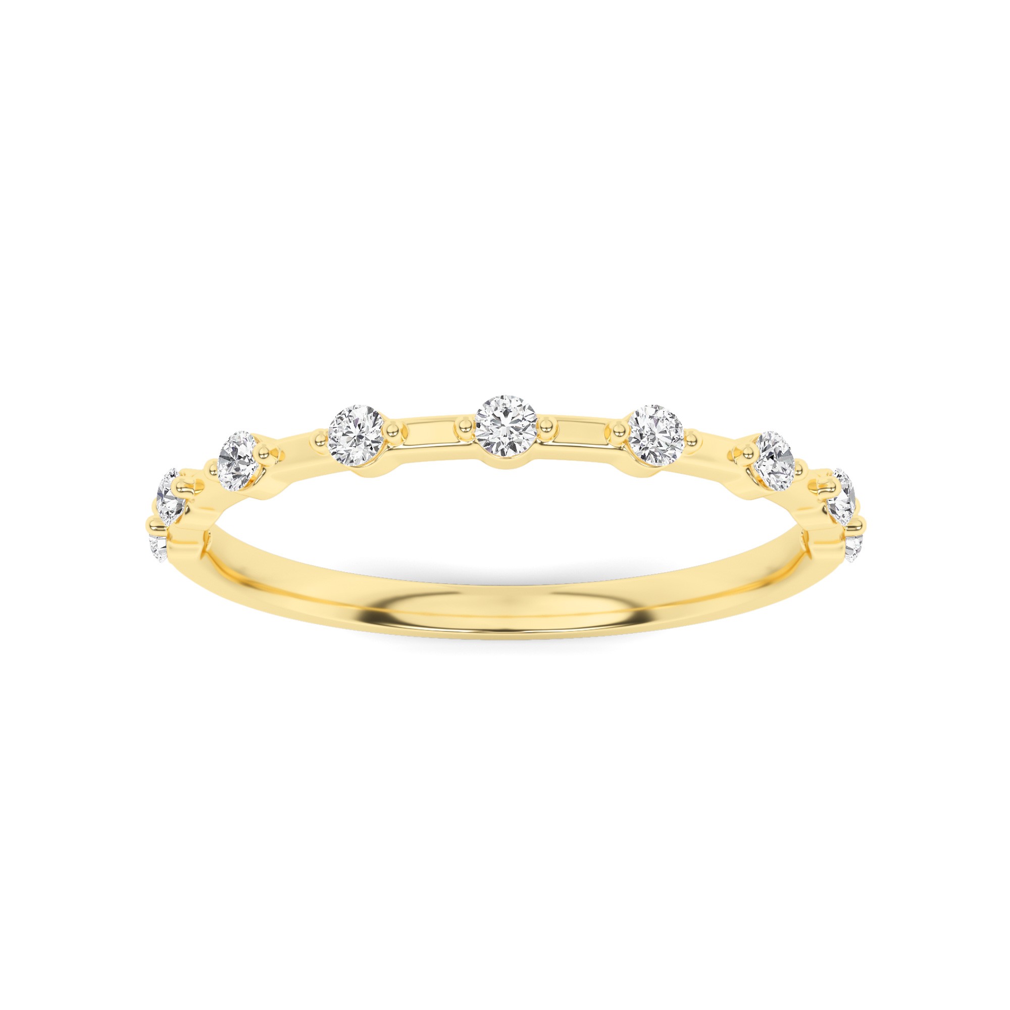 Minimalist Prong Setting Half Eternity Wedding Band