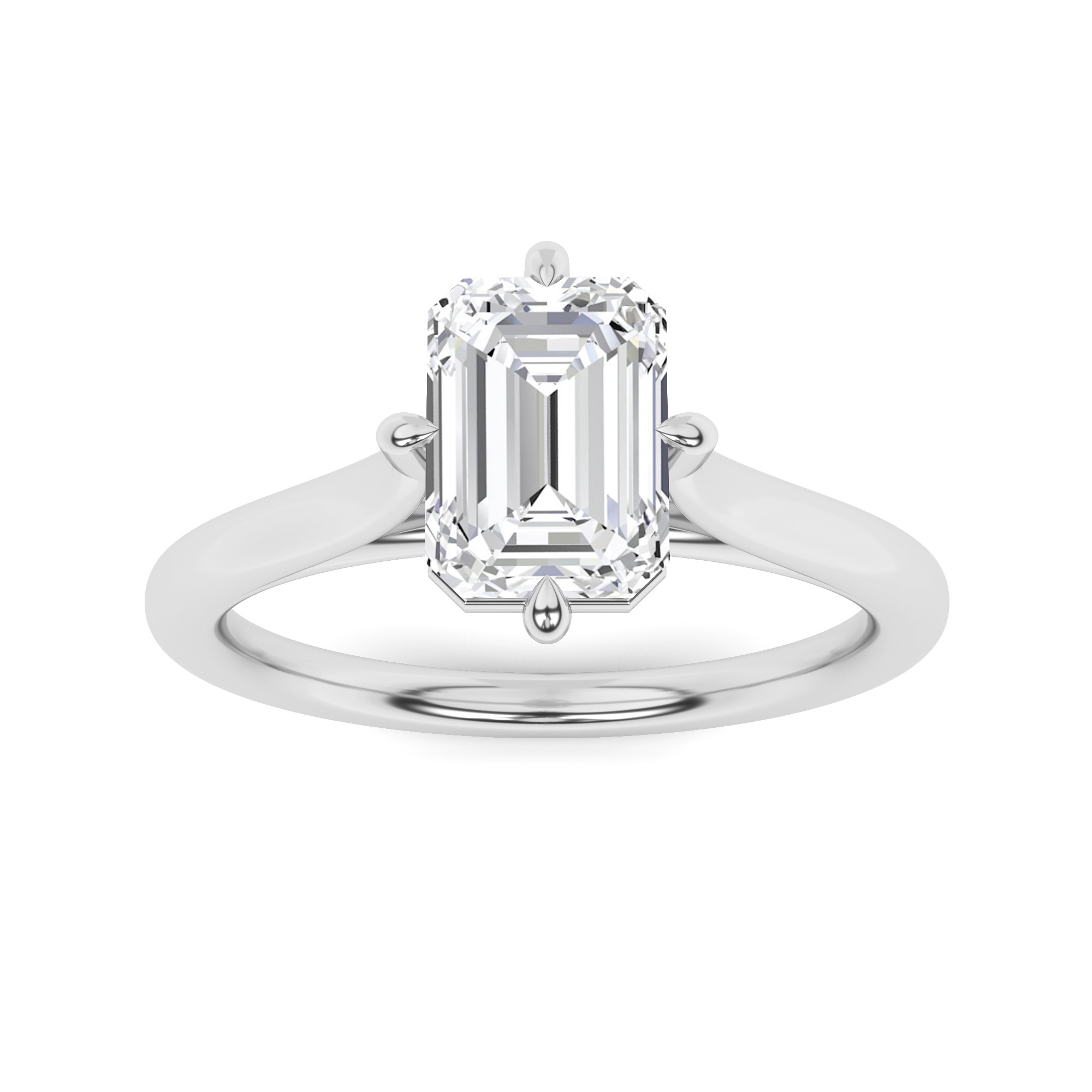 Forever 4 Prong Round Solitaire Diamond Engagement Ring in 9K White Gold
