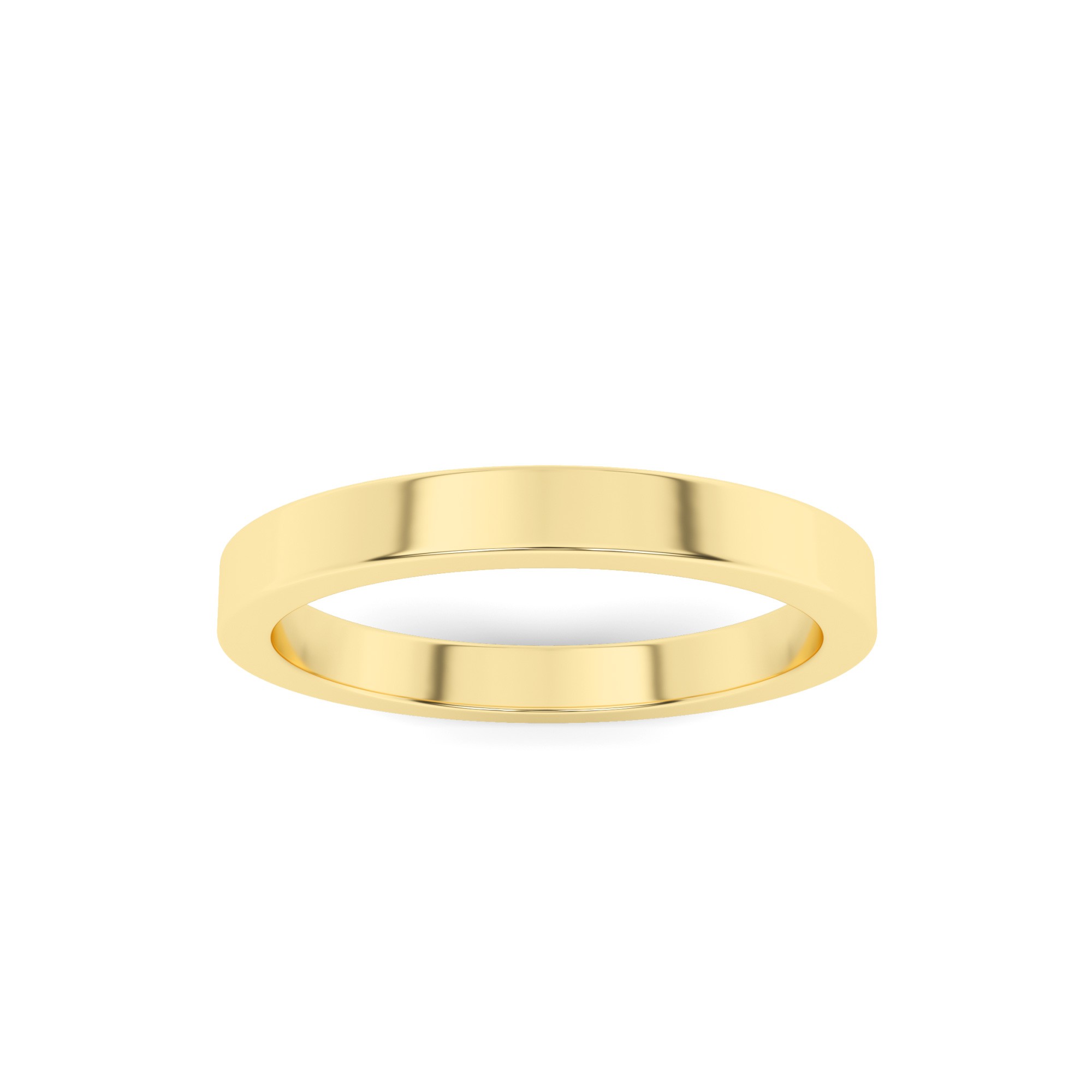 Flat Smooth Edge Women's Plain Band In 9K Yellow Gold
