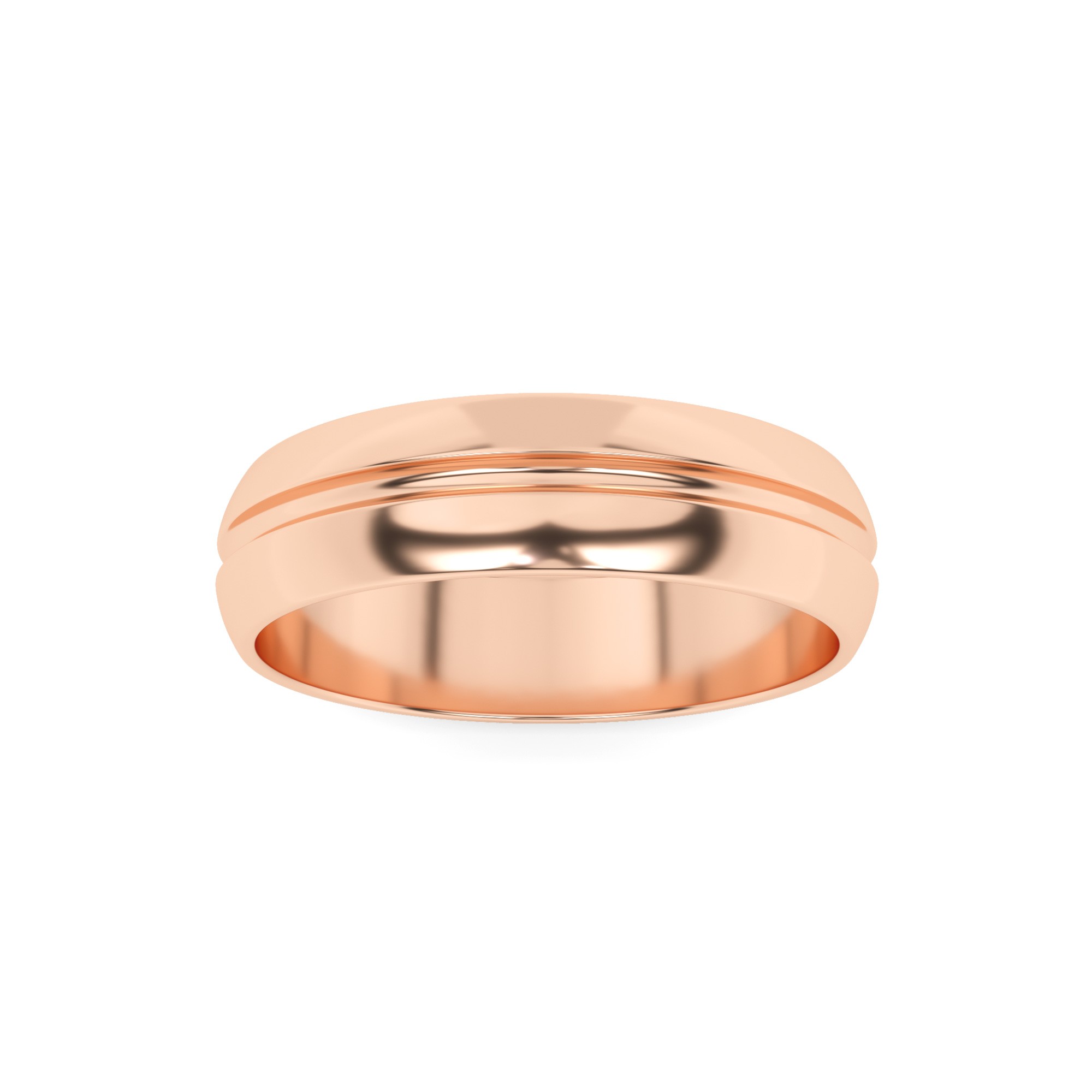 Curve Edge Classic Solitaire Band in 9K Rose Gold