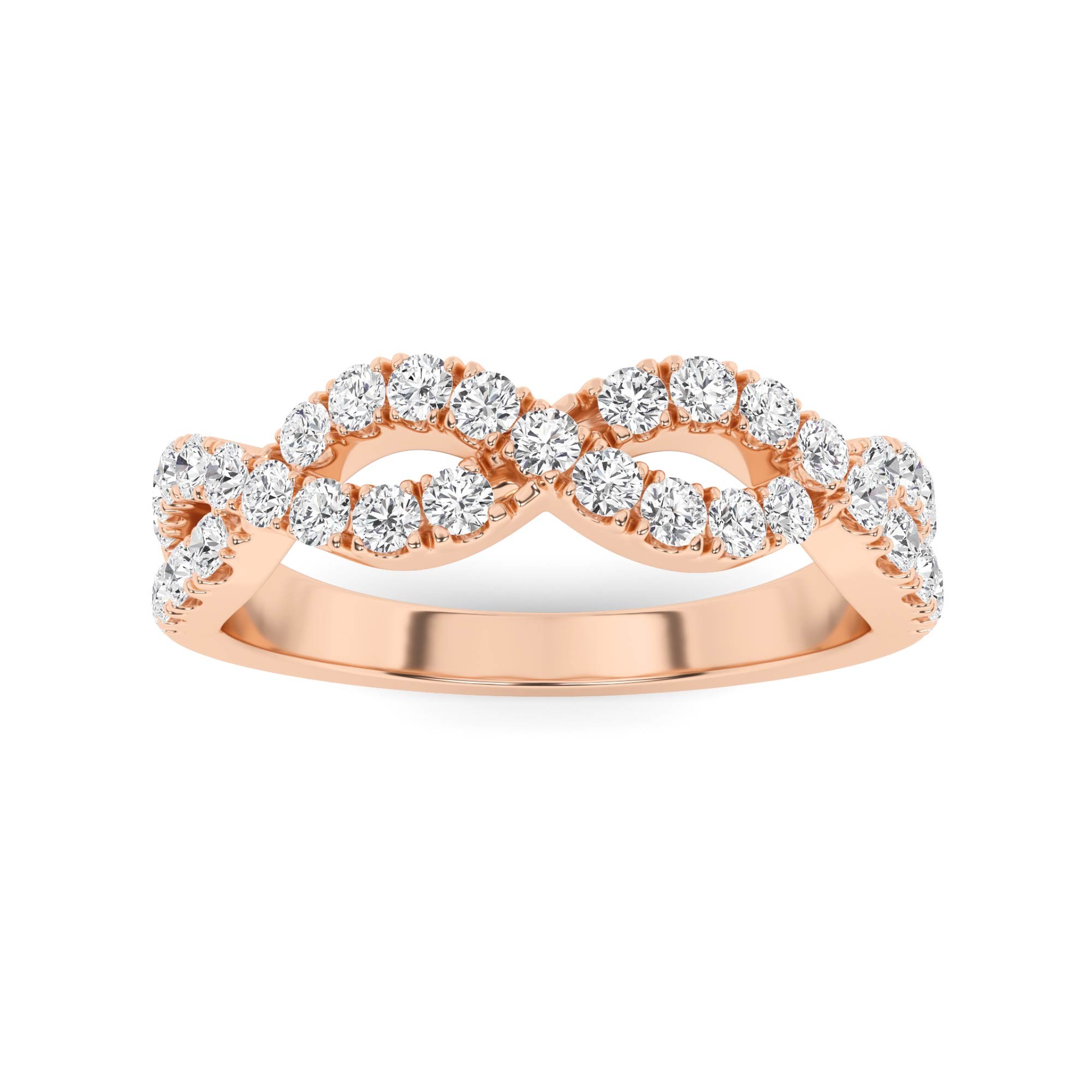 Infinity Prong Set Round Twisted Ring
