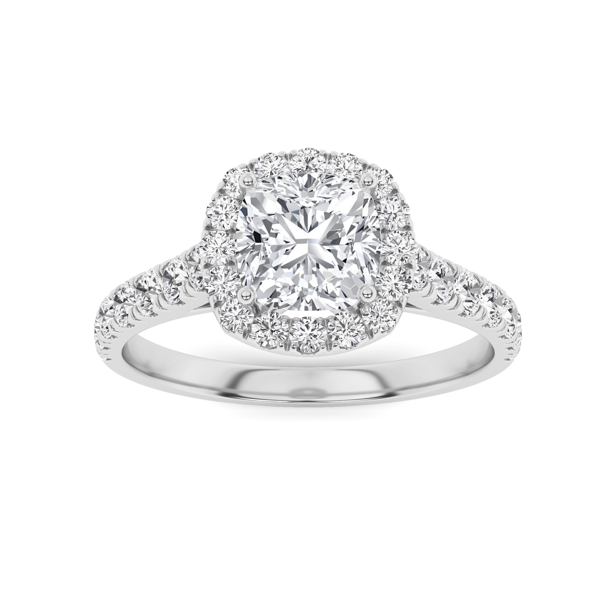 Everlasting Cushion Cut  Diamond Halo  Engagment Ring in 9K Rose Gold