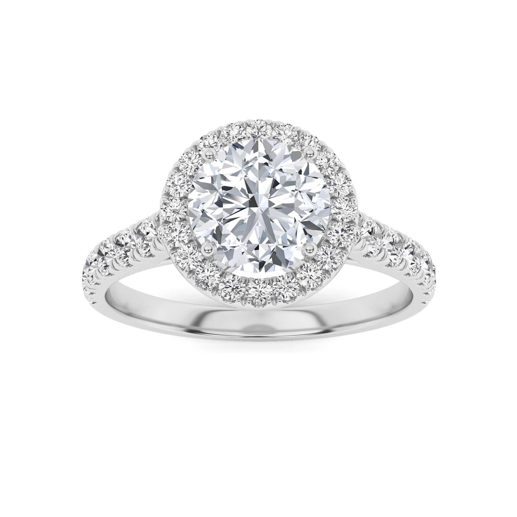 Everlasting Round Cut  Diamond Halo  Engagment Ring in 9K Rose Gold