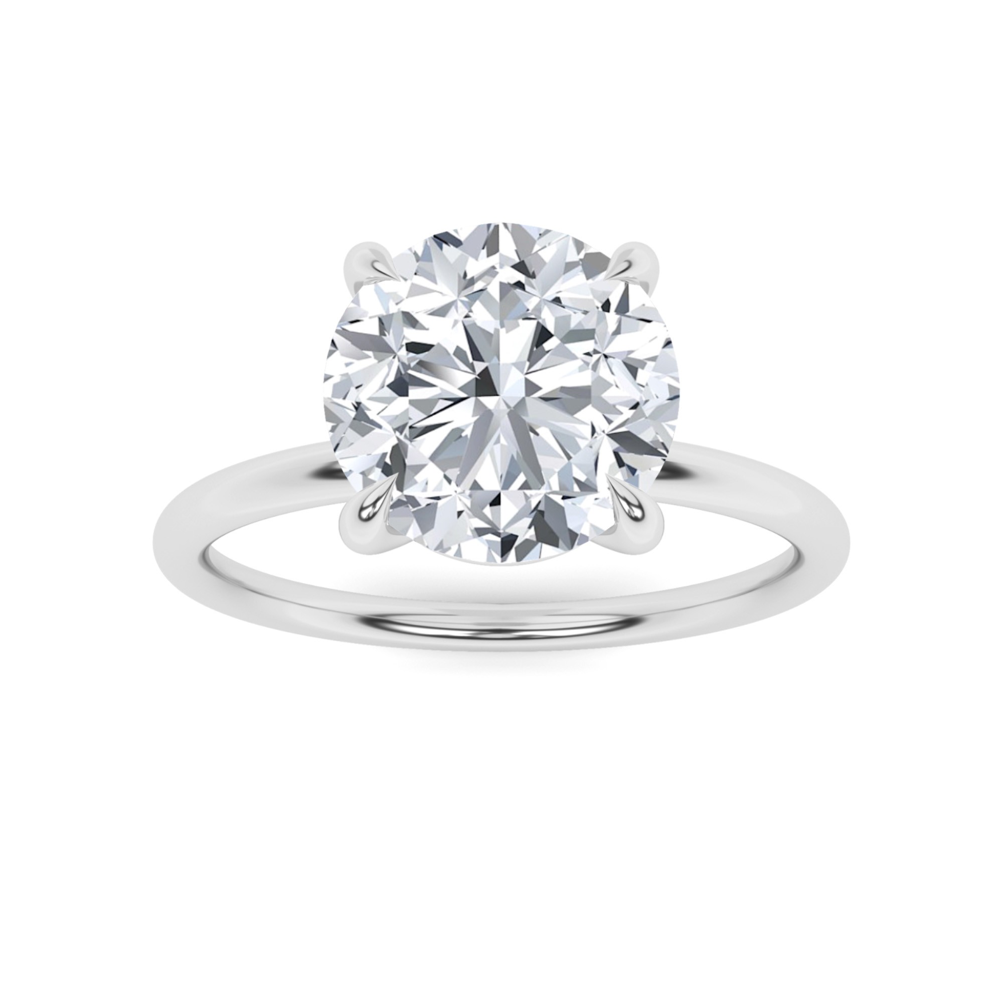 0.50ct VVS-D Timeless High Setting Round Cut Solitaire Diamond Engagement Ring in 9K White Gold