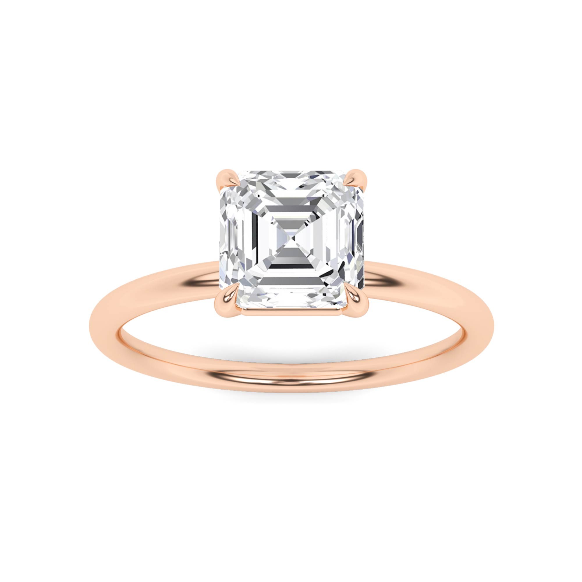 Timeless 4 Prong High Setting Round Solitaire Diamond Engagement Ring in 9K Rose Gold
