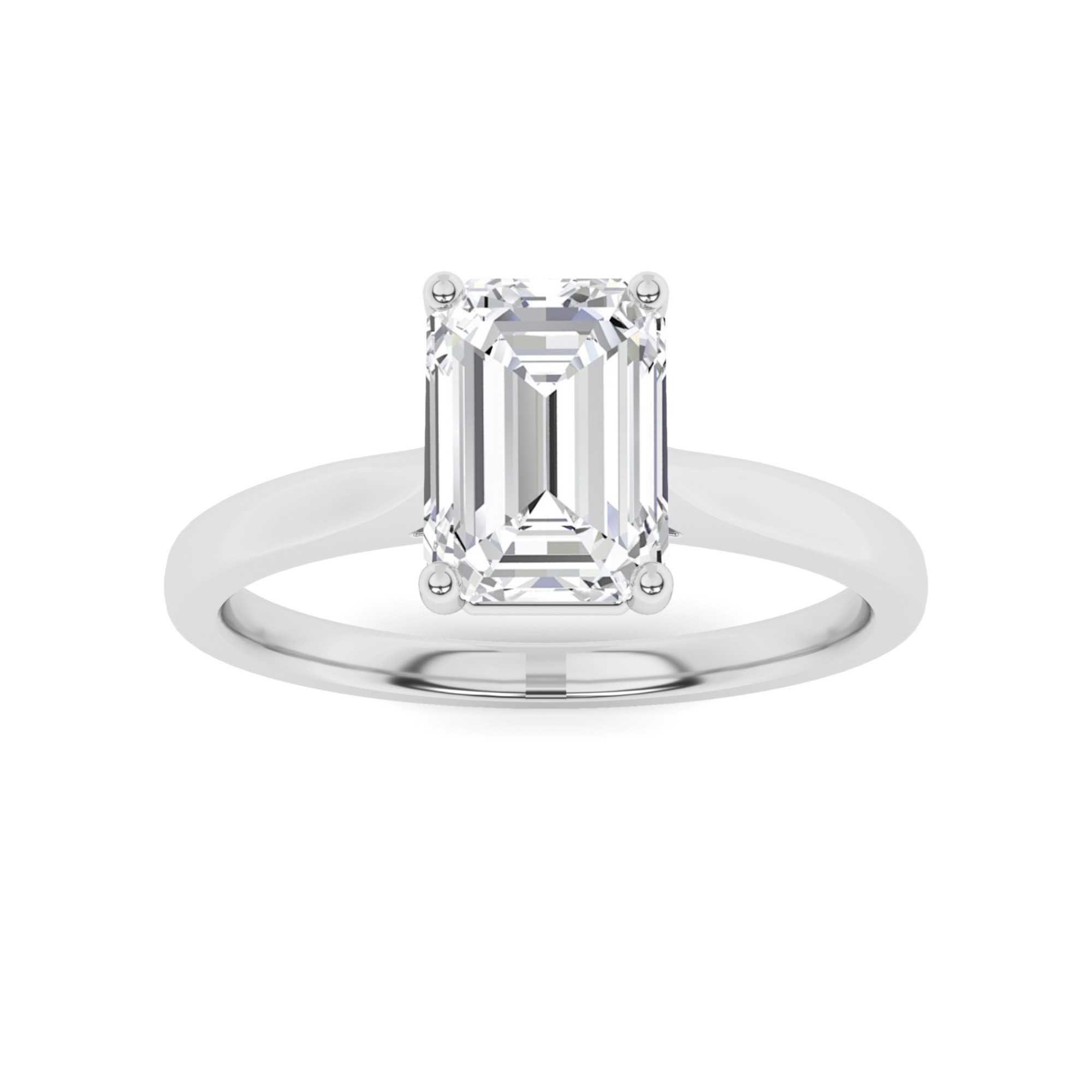 1.50ct VVS-D Classic Prong Set Emerald Cut Solitaire Diamond Engagement Ring in 950 Platinum