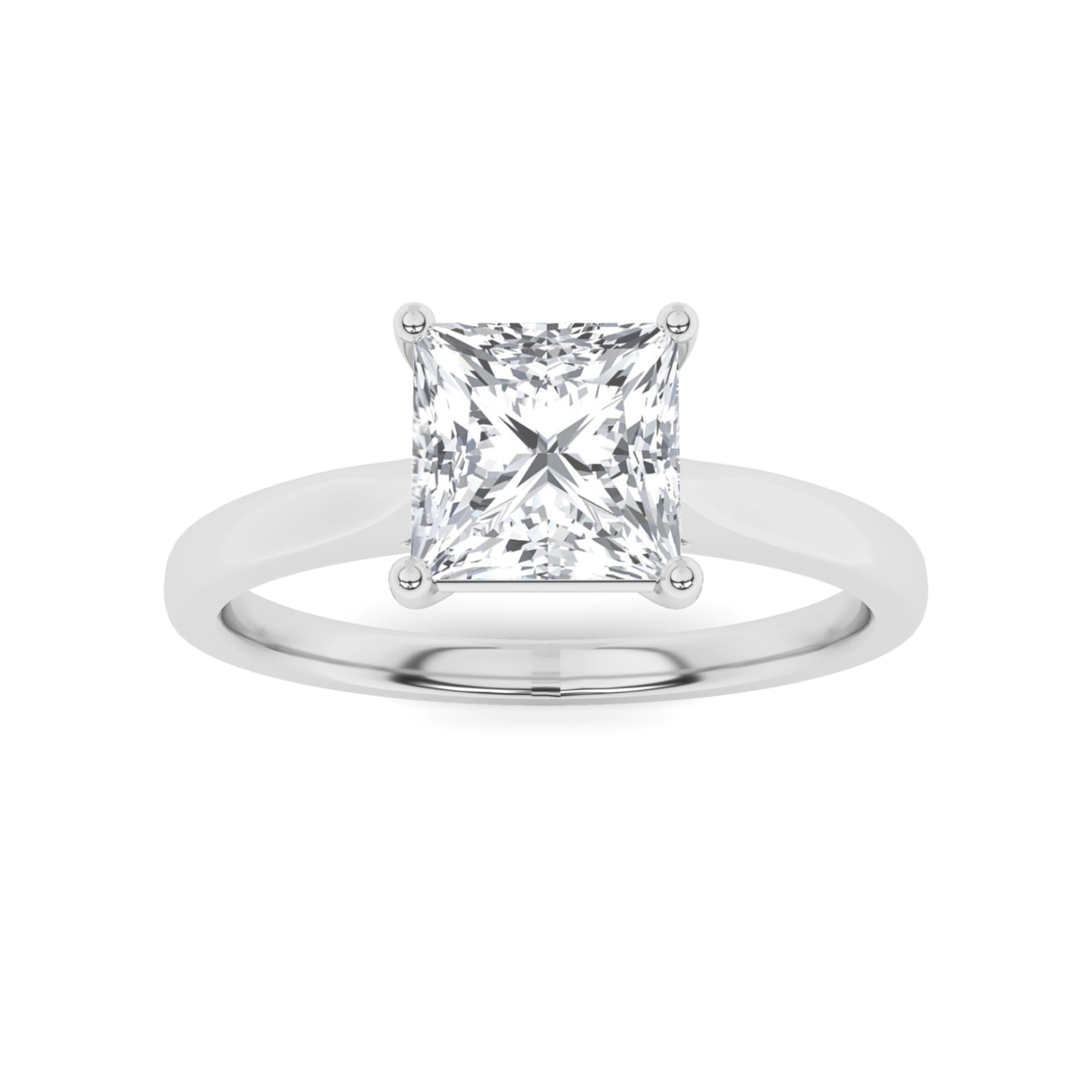 Classic 4 Prong Round Solitaire Diamond Engagement Ring in 9K White Gold