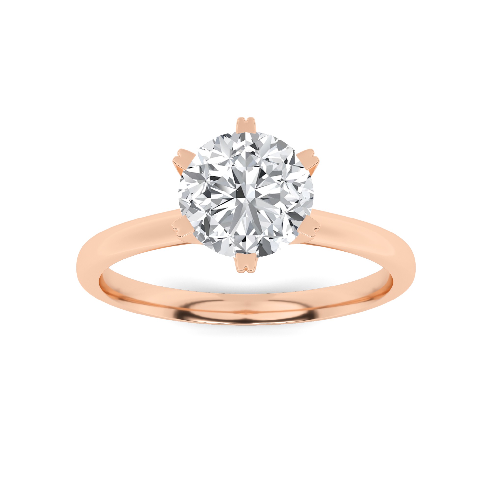 Eternal 6 Prong Round Solitaire Diamond Engagment Ring in 9K White Gold