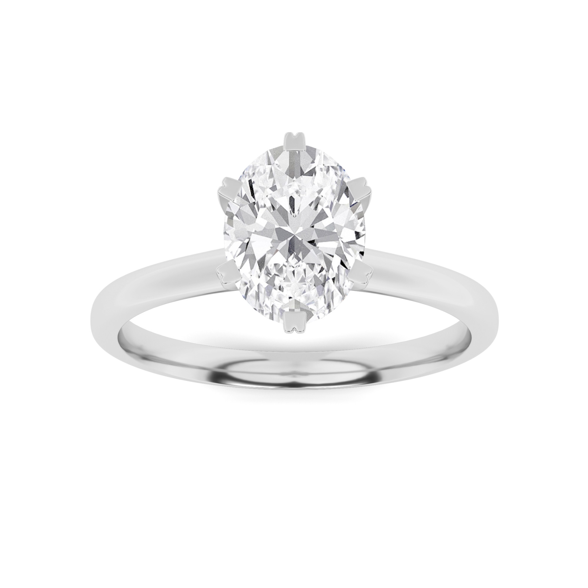 Eternal 6 Prong Round Solitaire Diamond Engagment Ring in 9K White Gold