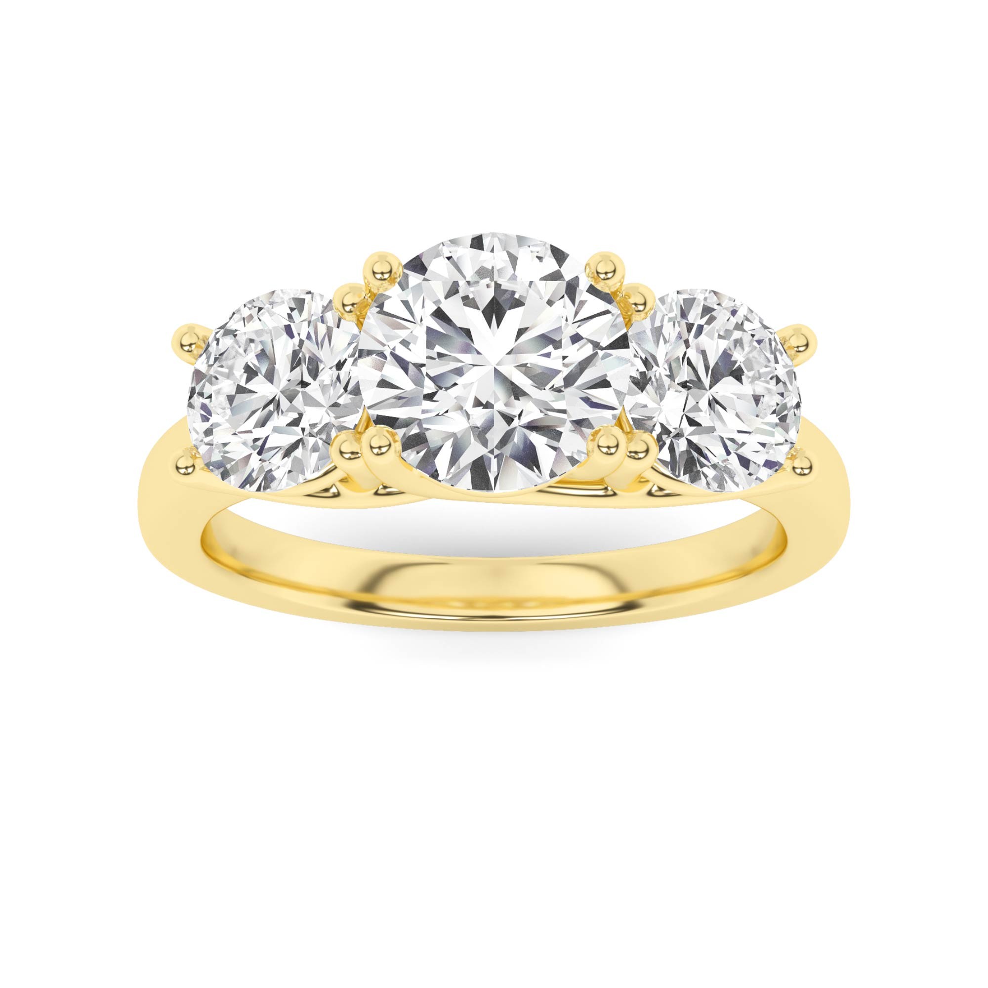 Classic Round-Cut Trilogy Engagement Ring
